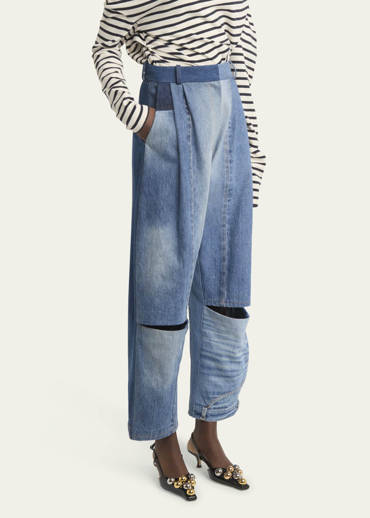 A.W.A.K.E. MODE Cutout Upcycled Denim Jeans Image 4 of 5
