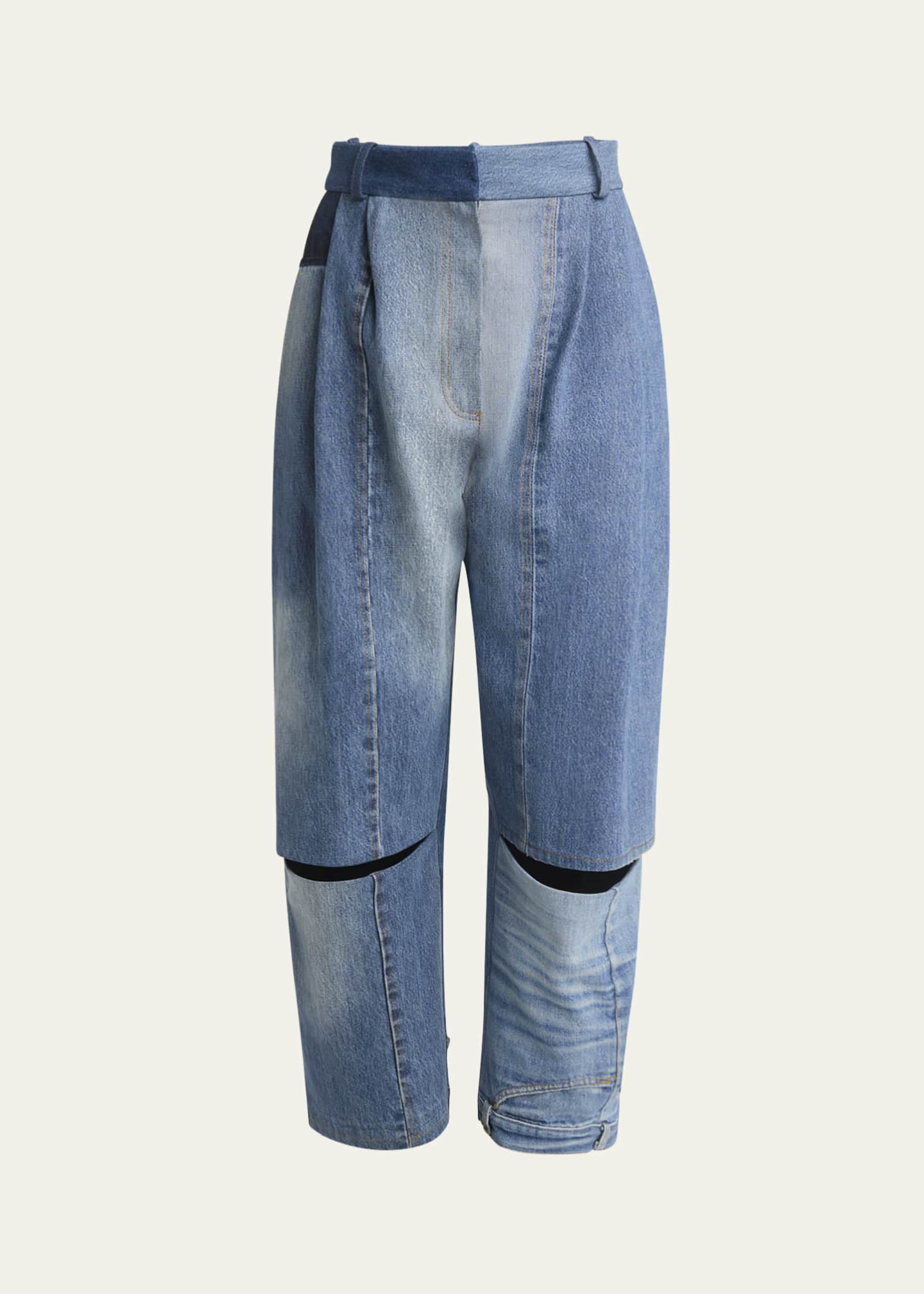 A.W.A.K.E. MODE Cutout Upcycled Denim Jeans Image 1 of 5