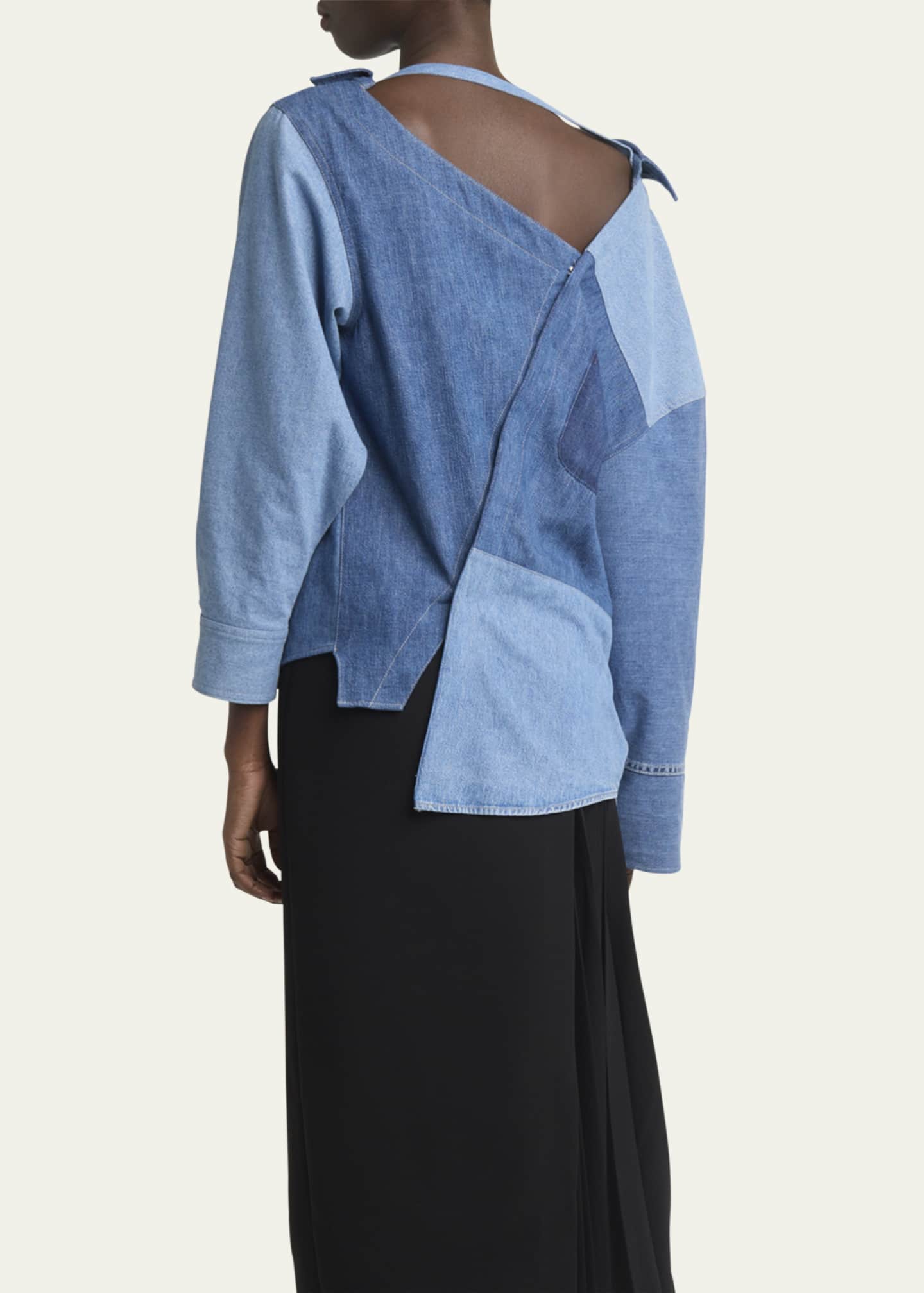 A.W.A.K.E. MODE Denim Back-To-Front Shirt Image 3 of 5