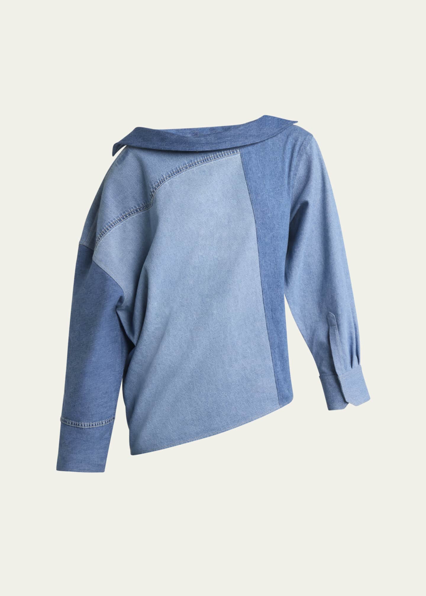 A.W.A.K.E. MODE Denim Back-To-Front Shirt Image 1 of 5