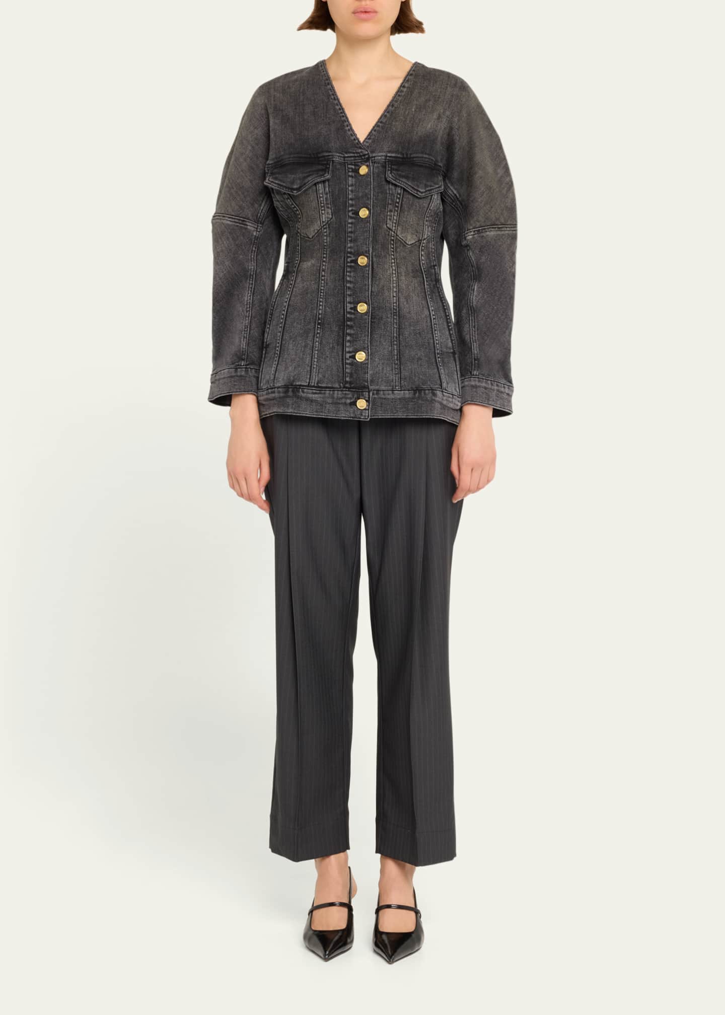 Stripe Relaxed Suiting Pants - Thumbnail 2