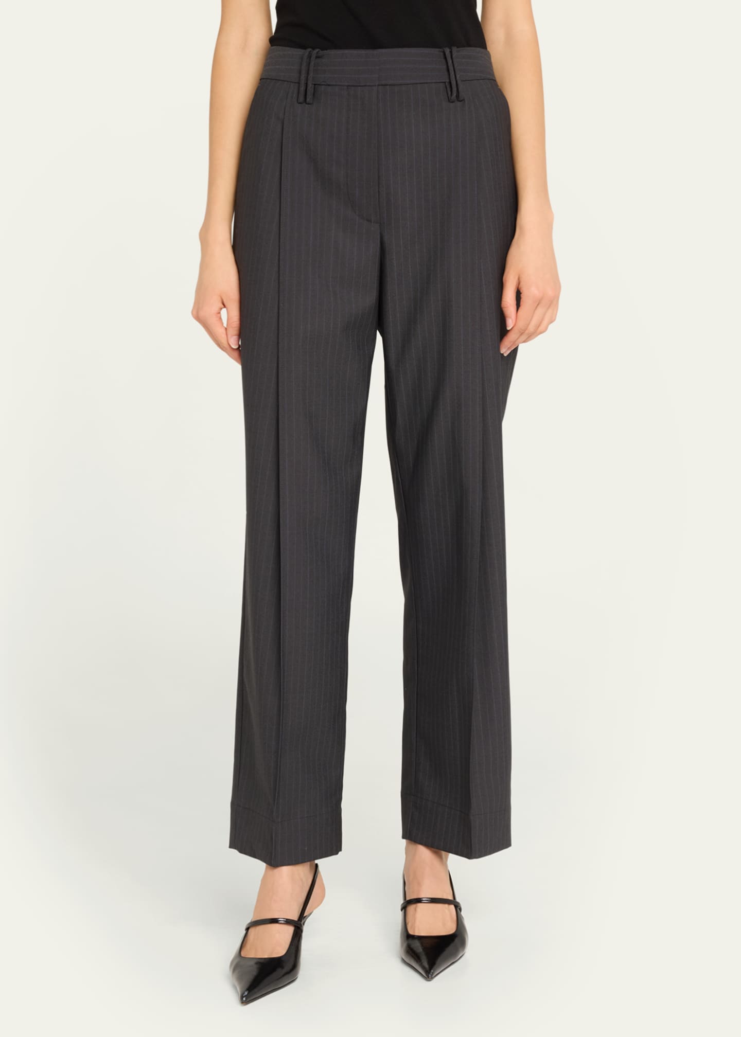Stripe Relaxed Suiting Pants - Thumbnail 4