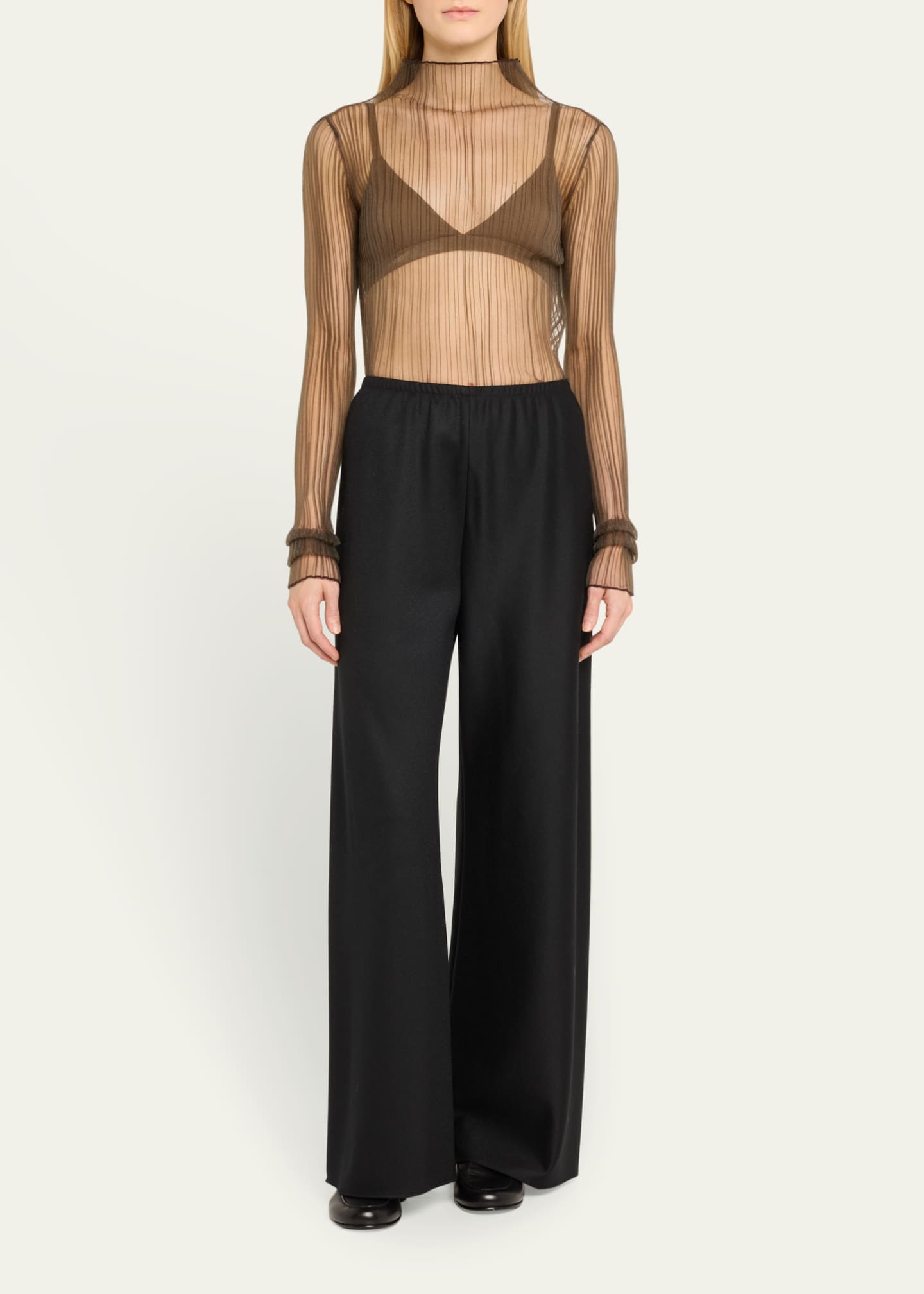 Aisling Camps Modern Mist Translucent Ribbed Turtleneck Image 2 of 5