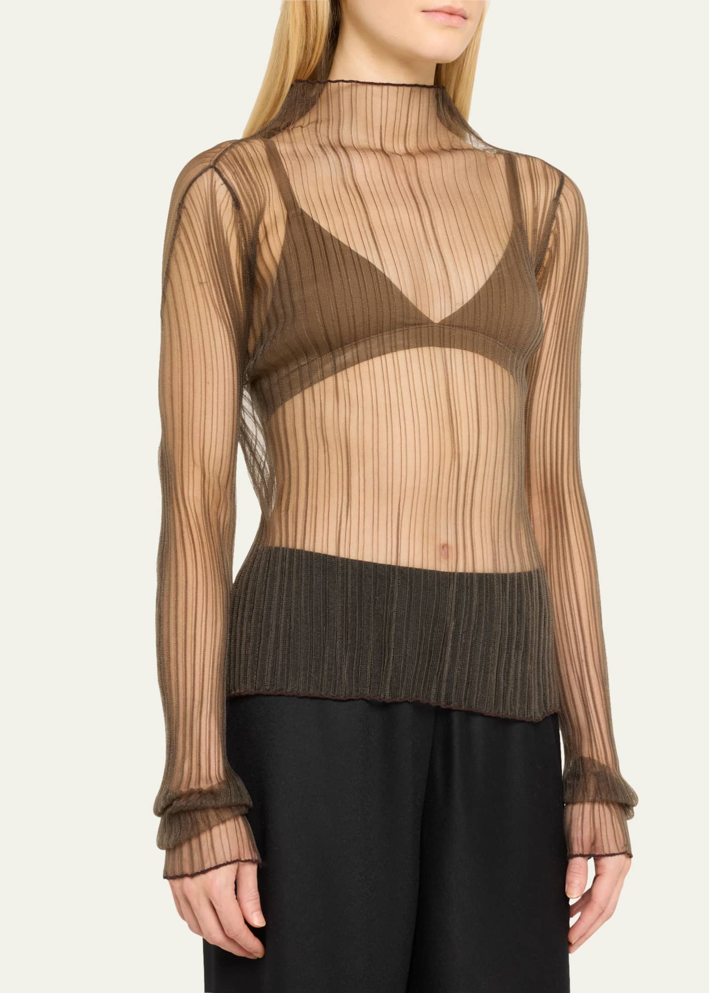Aisling Camps Modern Mist Translucent Ribbed Turtleneck Image 4 of 5