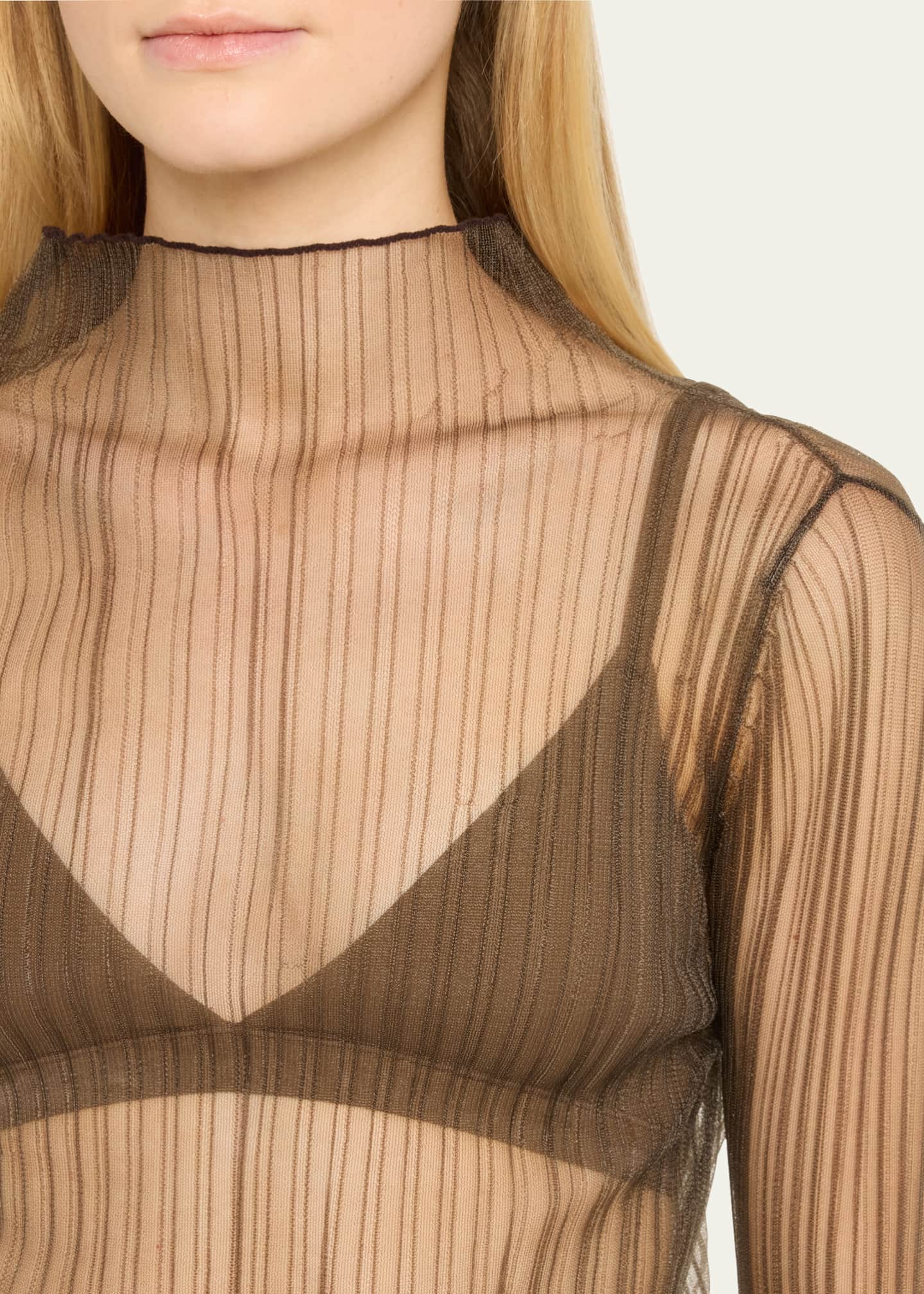 Aisling Camps Modern Mist Translucent Ribbed Turtleneck Image 5 of 5