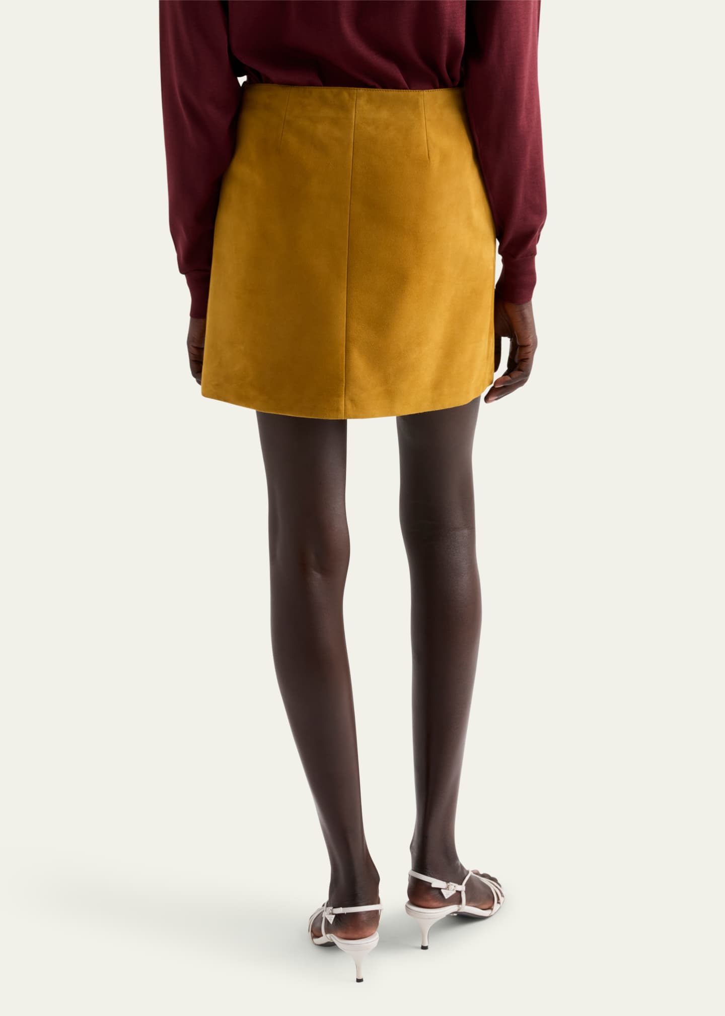 Prada Waxed Suede Mini Skirt Image 3 of 3