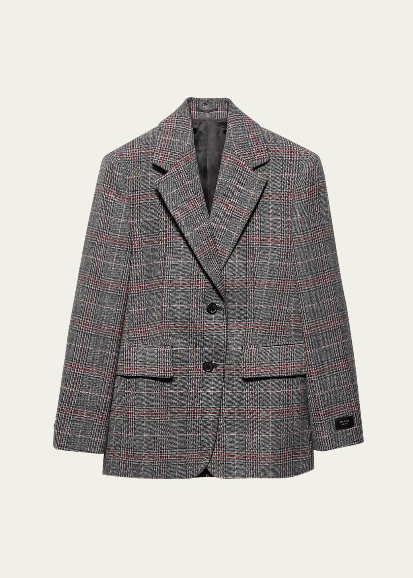 Prada Prince of Wales Wool Blazer Image 1 of 5
