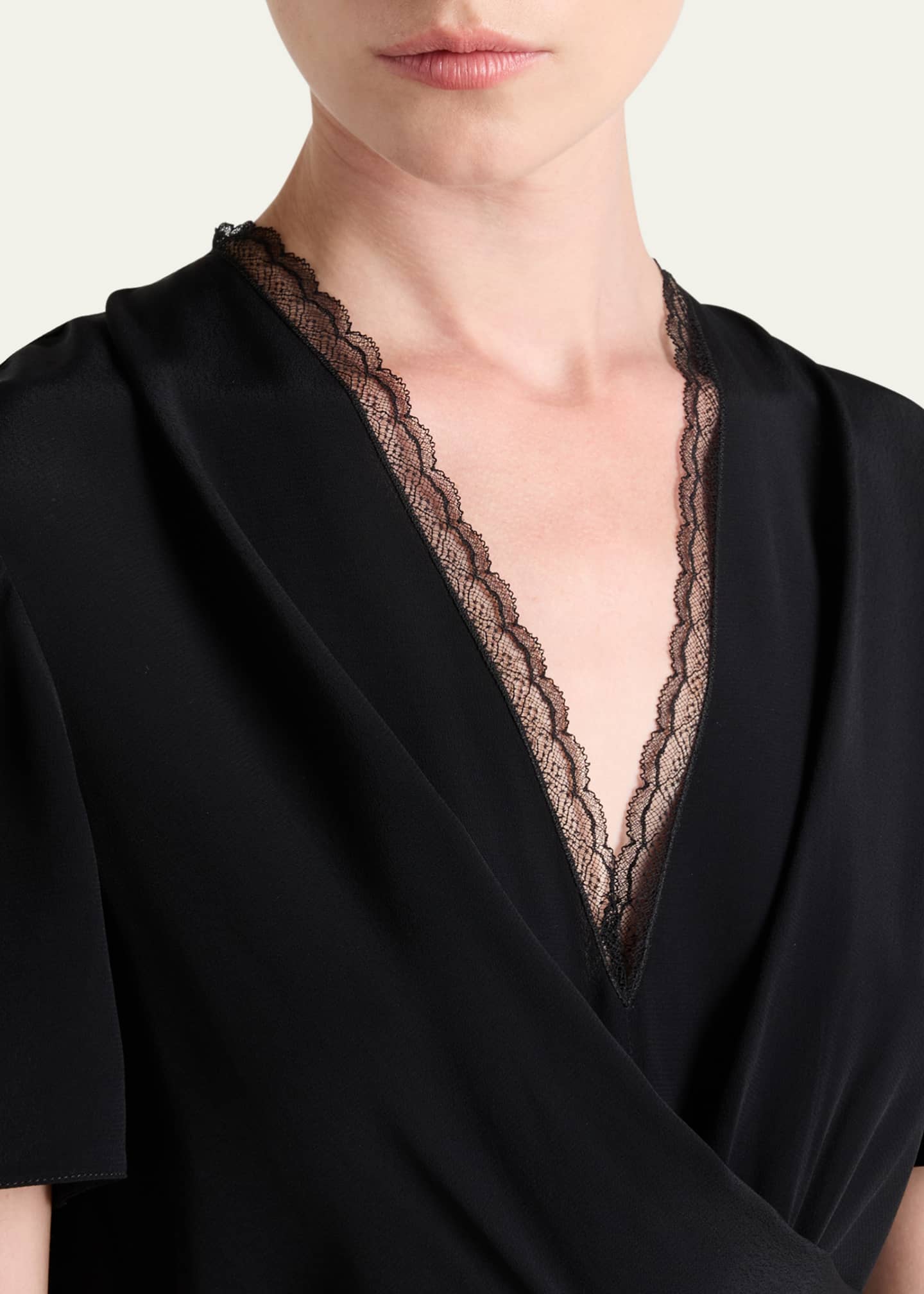 Prada Marocaine Crossover Short-Sleeve Midi Dress Image 4 of 4