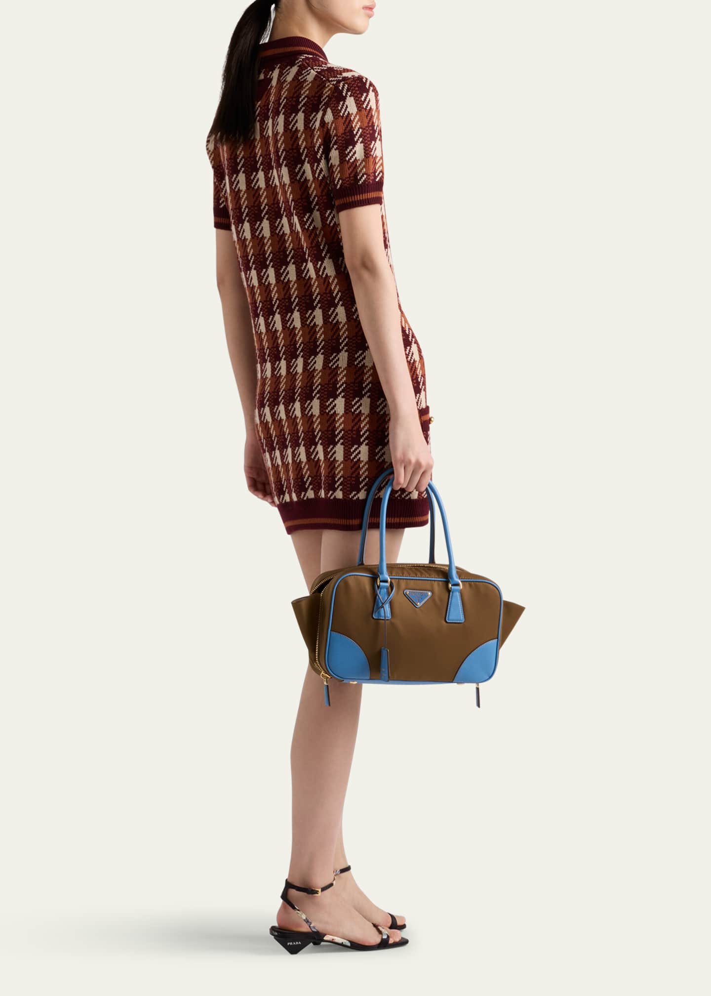 Prada Geometric Wool Mini Dress Image 3 of 4