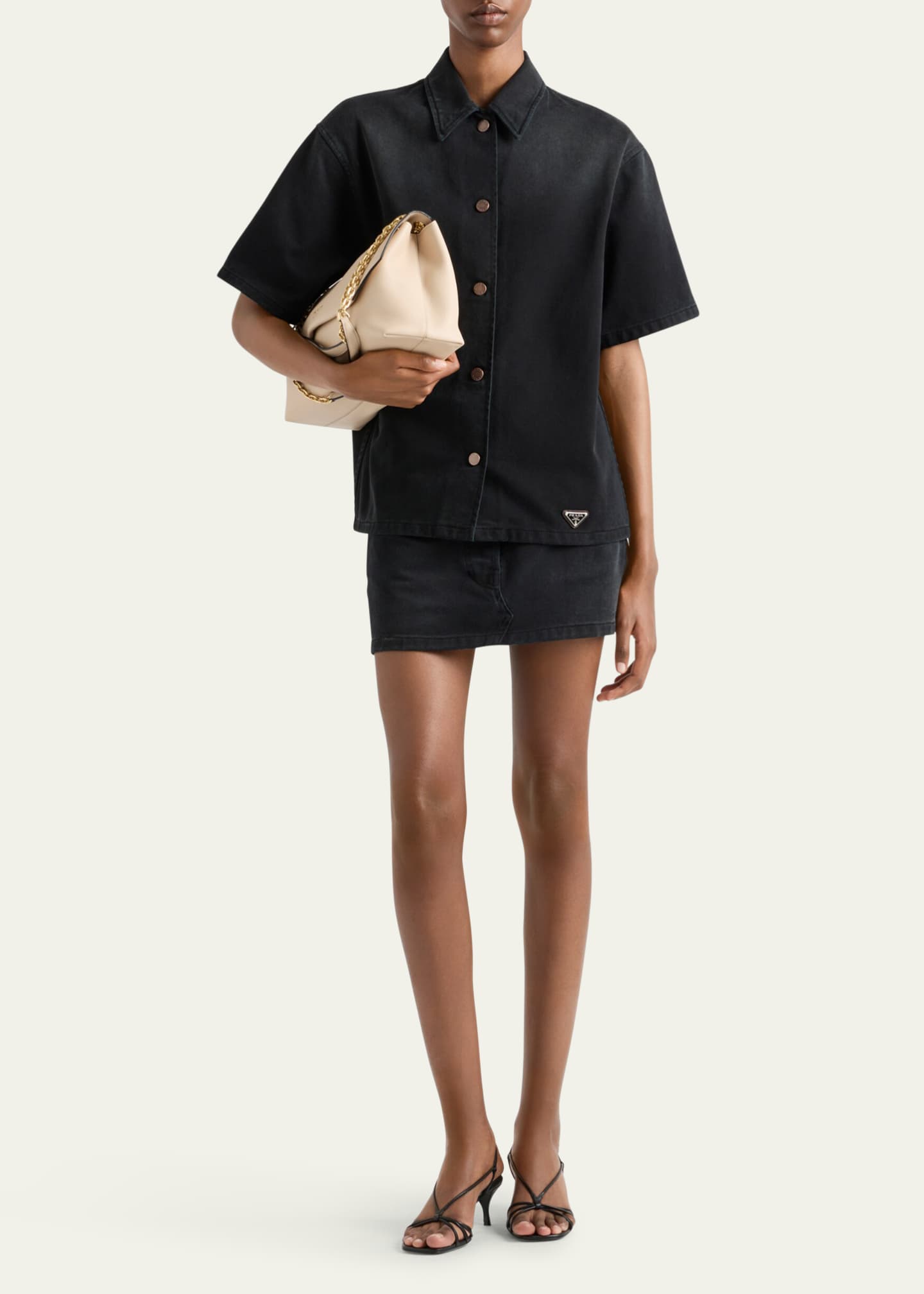 Prada Denim Short Sleeve Shirt Image 2 of 3
