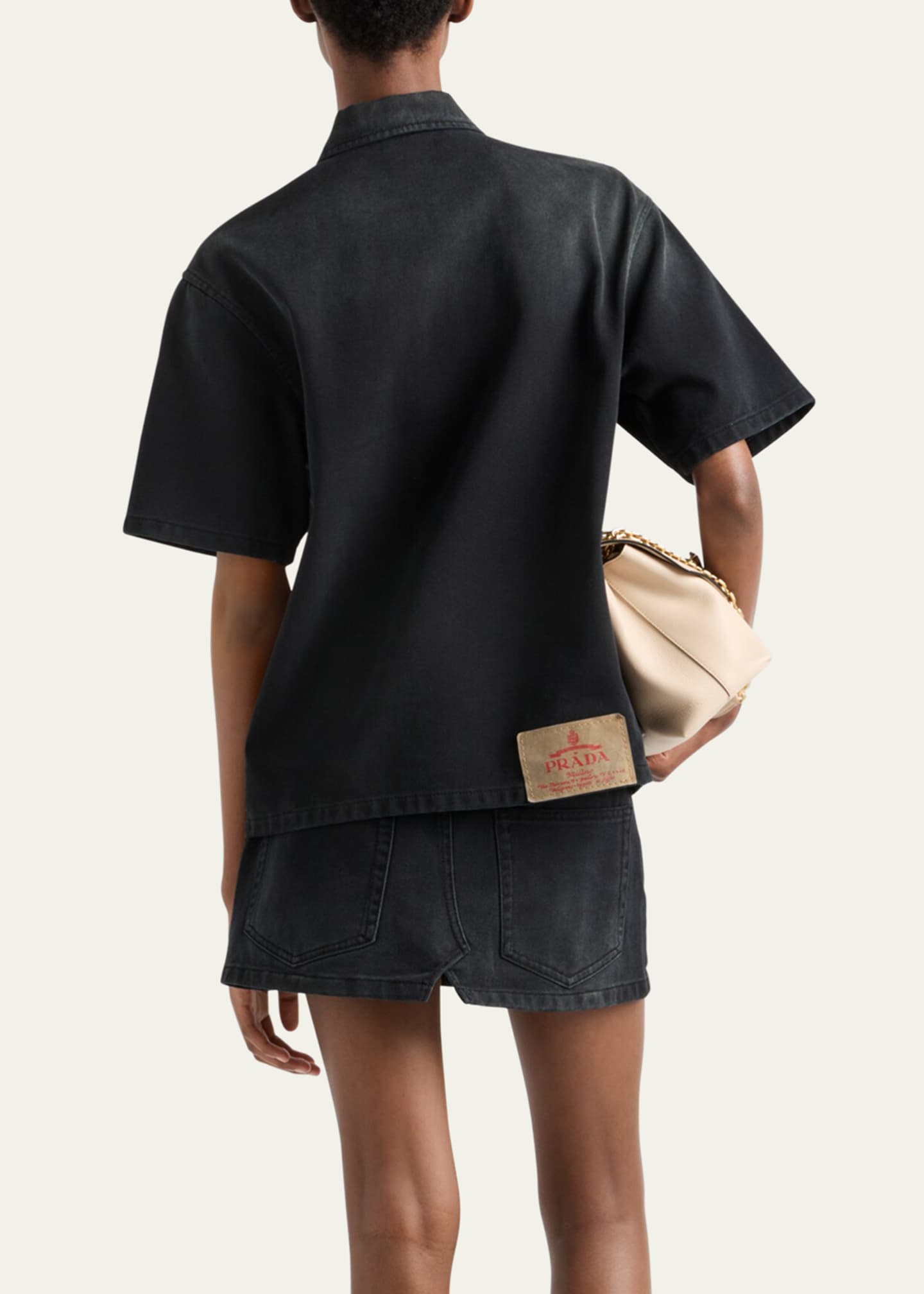 Prada Denim Short Sleeve Shirt Image 3 of 3