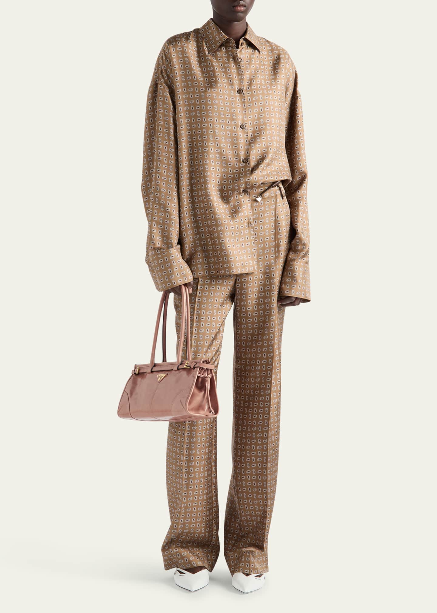 Prada Paisley Button Down Silk Twill Blouse Image 2 of 4