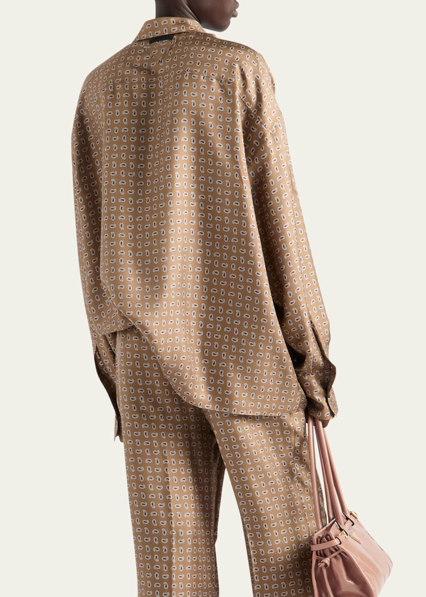 Prada Paisley Button Down Silk Twill Blouse Image 3 of 4