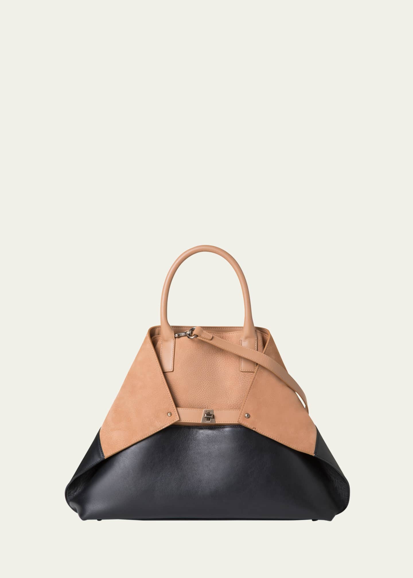 Akris Ai Medium Bicolor Nubuck Leather Shoulder Bag Image 1 of 4