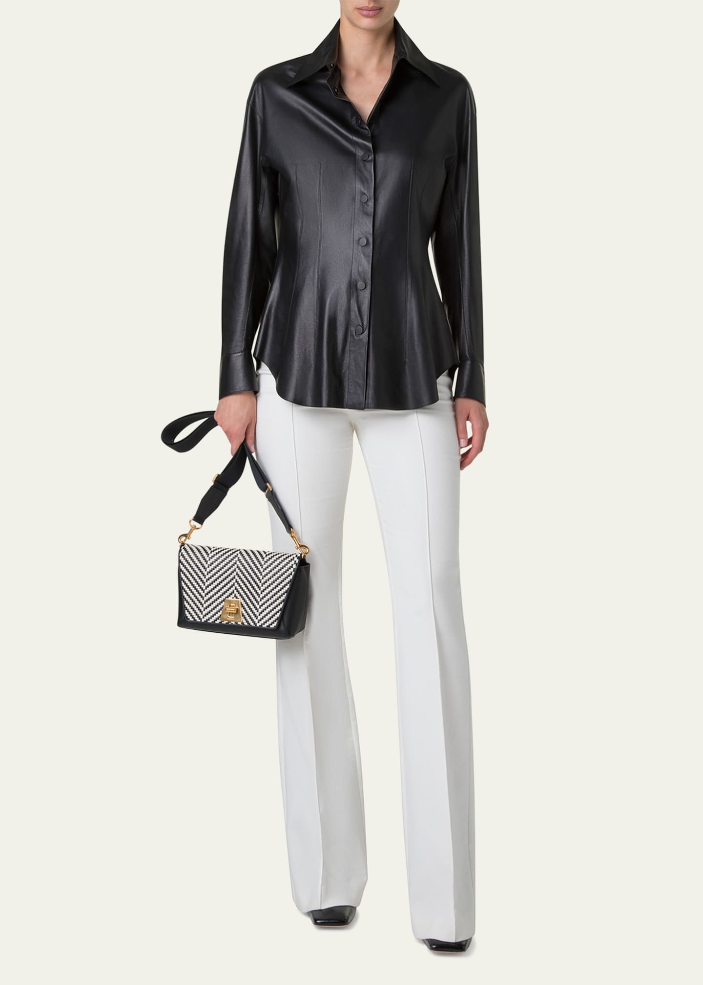 Akris Anouk Small Braided Leather Crossbody Bag Image 4 of 5