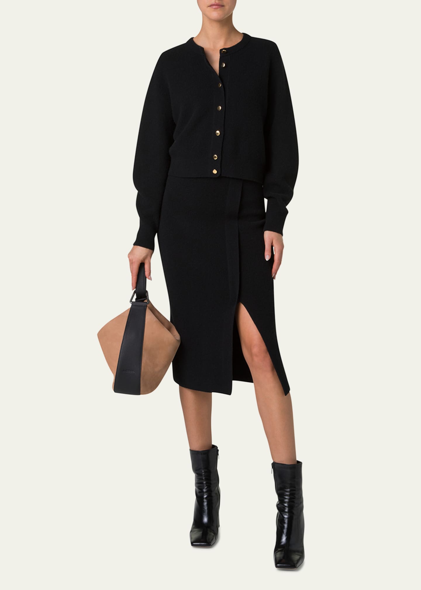 Akris Anna Medium Nubuck Leather Hobo Bag Image 3 of 3