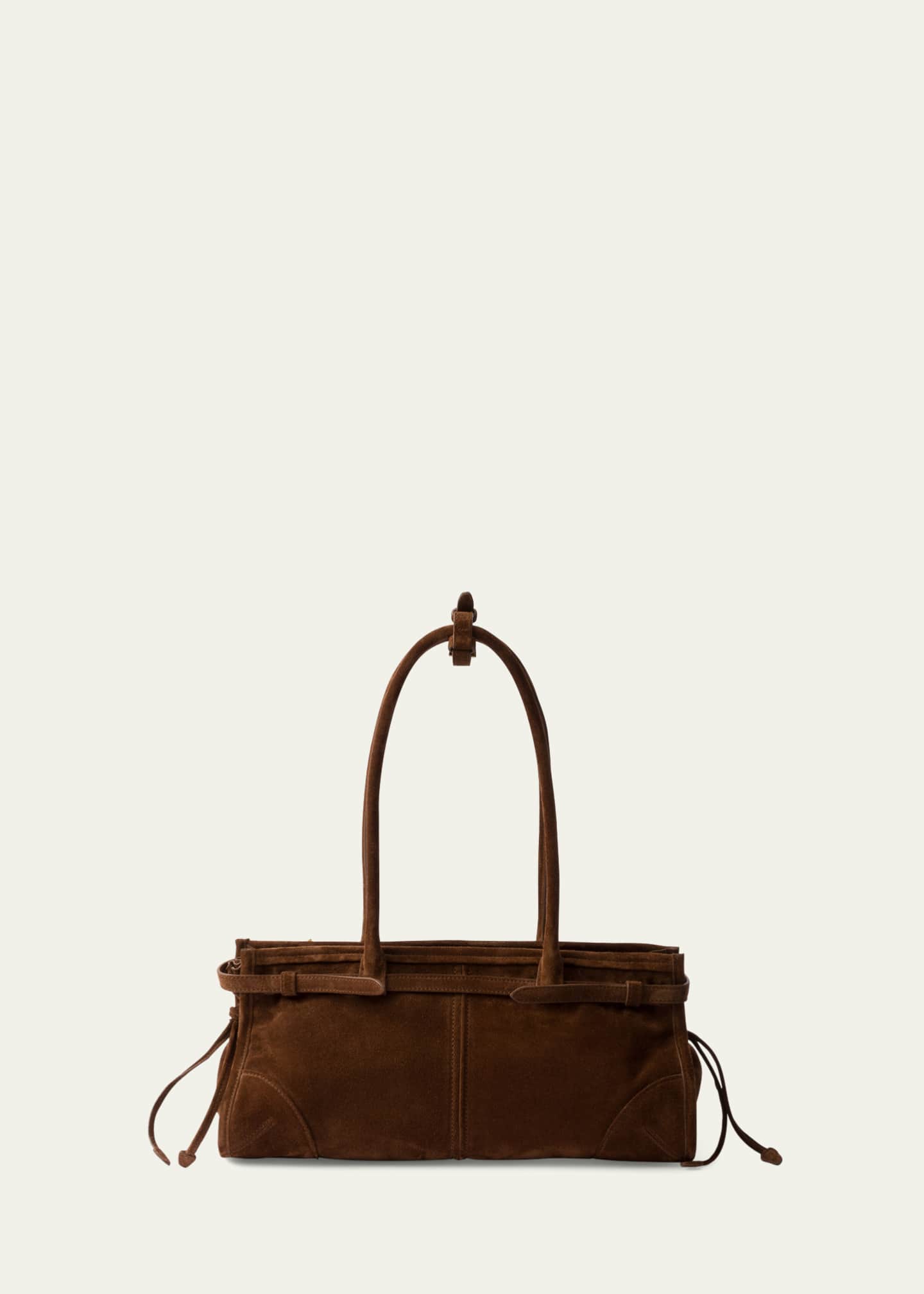 Prada Buckle Suede Shoulder Bag Image 3 of 3