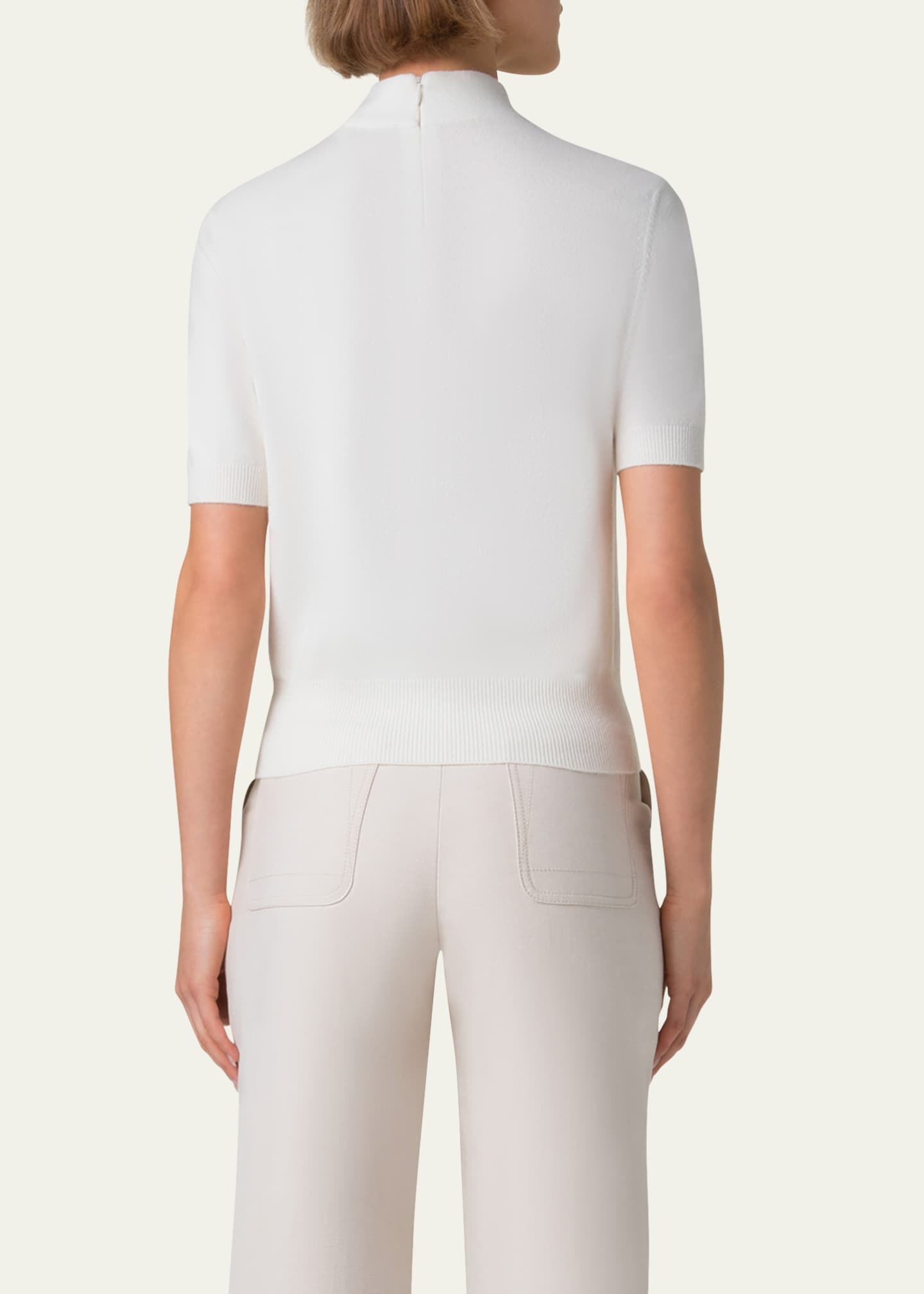 Akris Short Knot Collar Cashmere Sweater Image 3 of 5