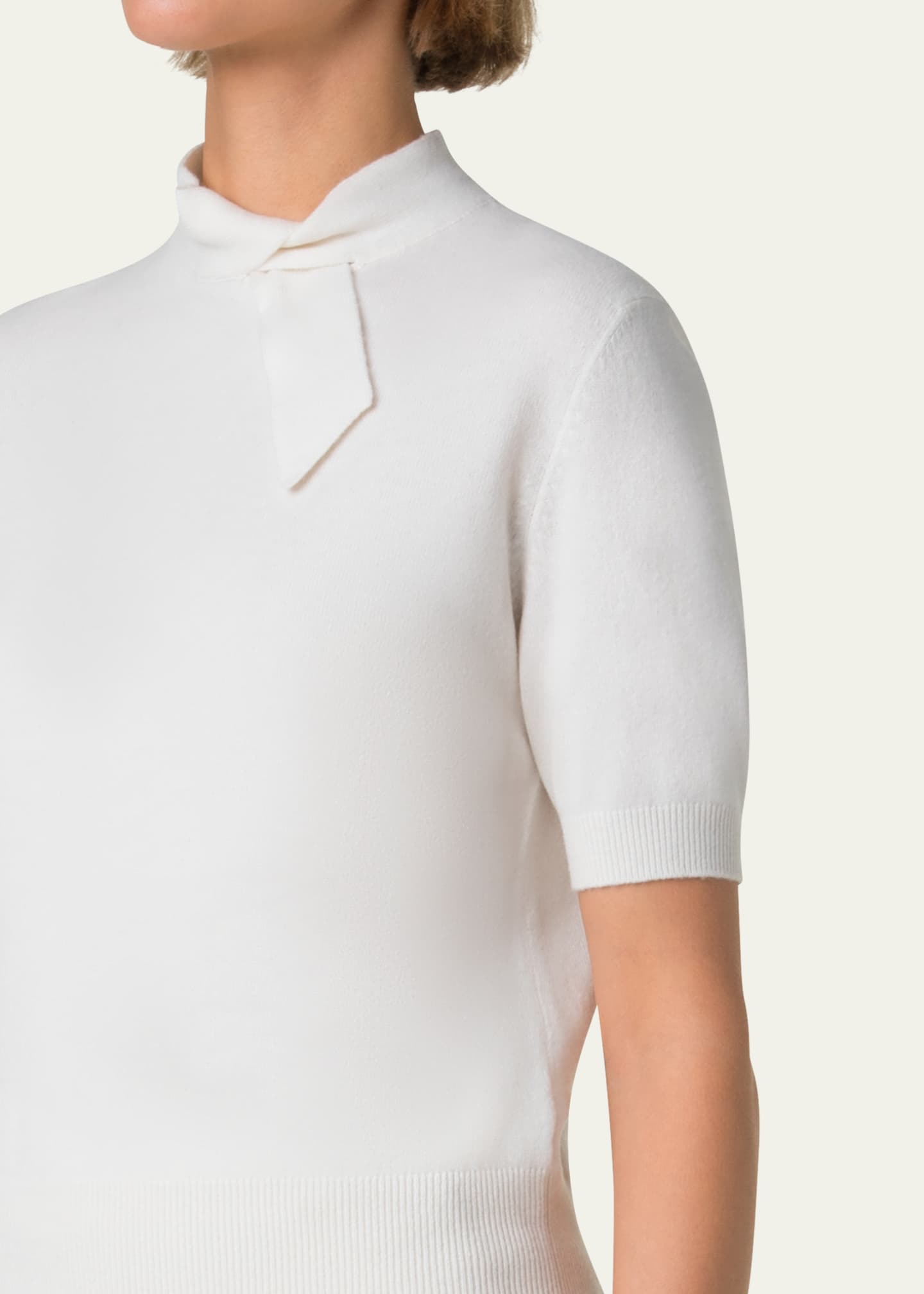 Akris Short Knot Collar Cashmere Sweater Image 5 of 5