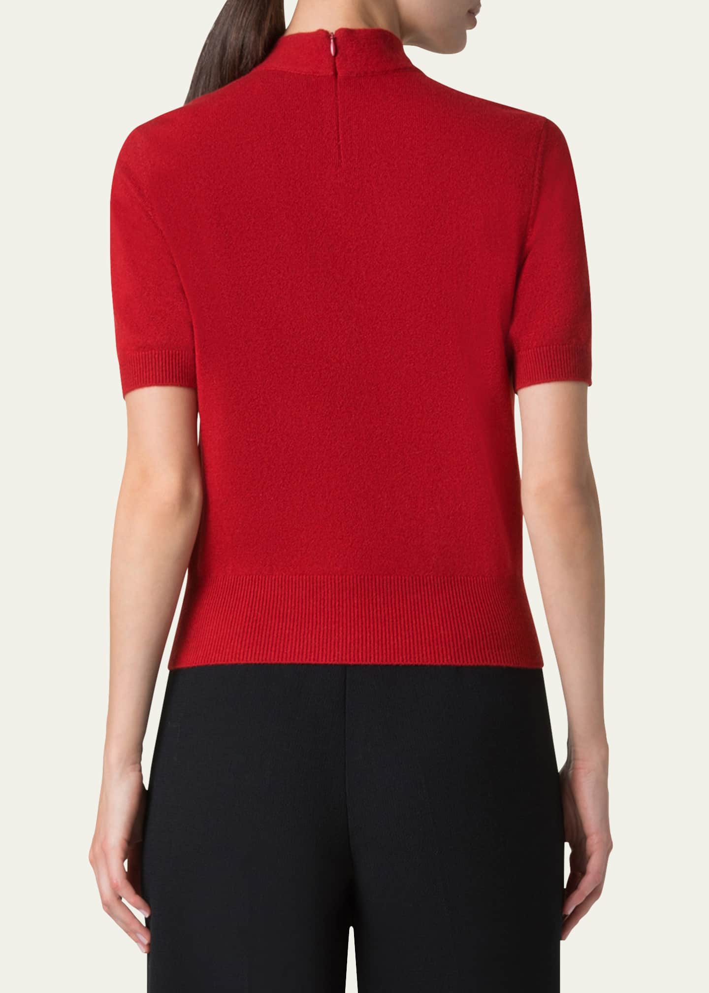 Akris Short Knot Collar Cashmere Sweater Image 3 of 5