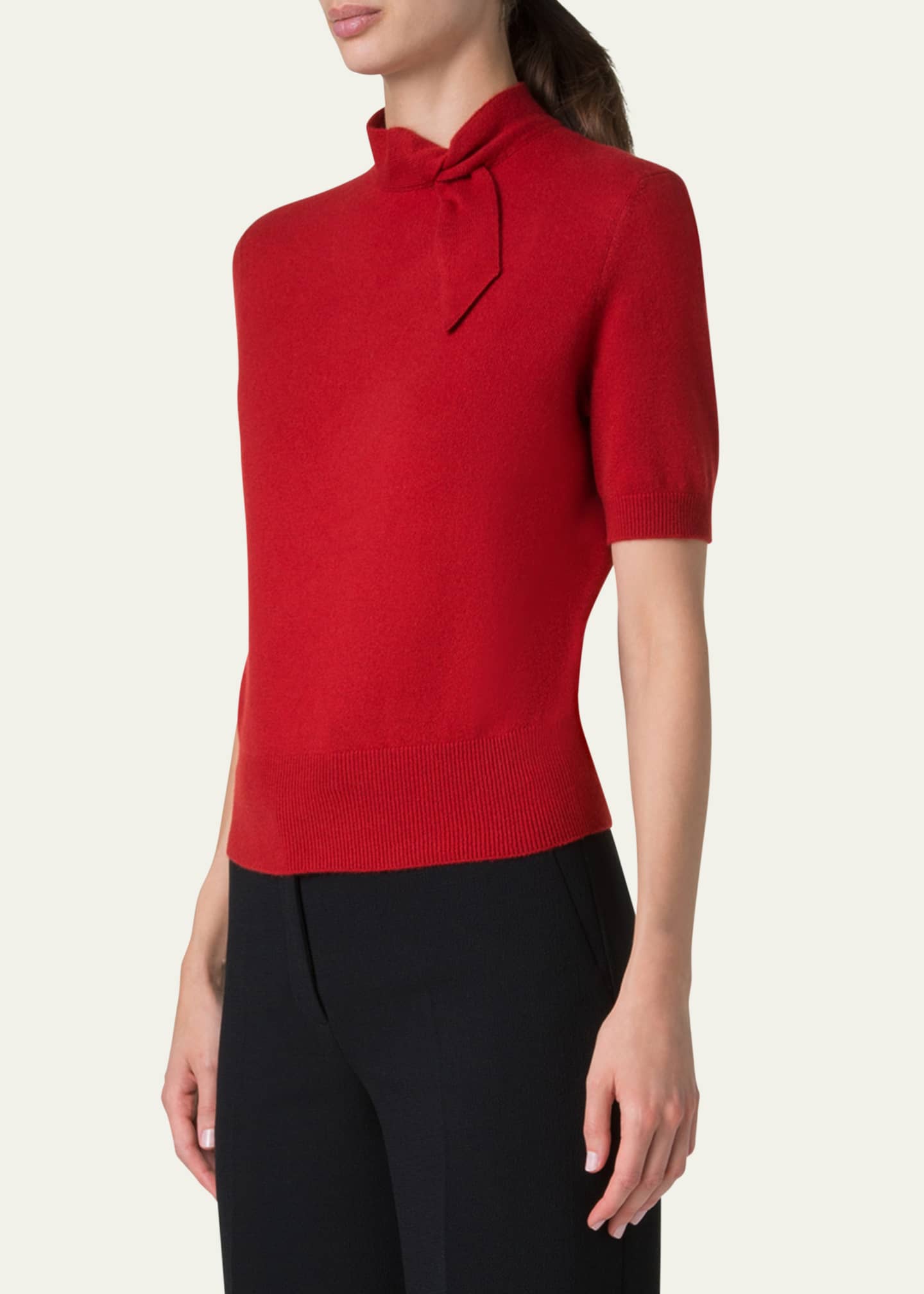 Akris Short Knot Collar Cashmere Sweater Image 4 of 5
