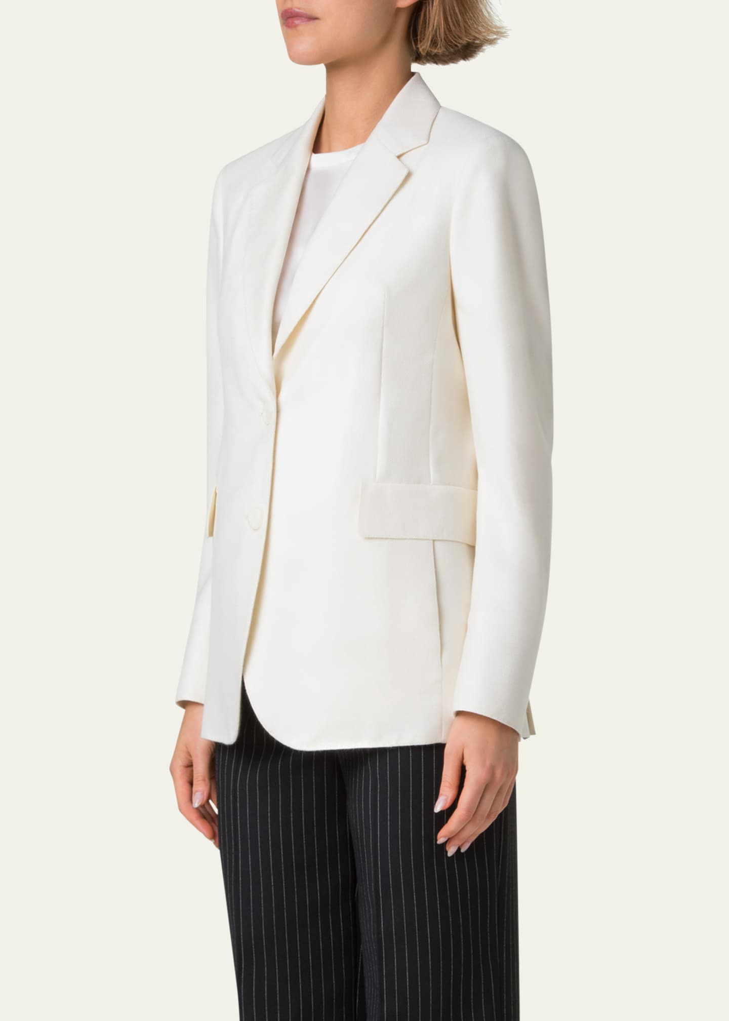 Akris Malik Cashmere-Silk Single-Breasted Jacket Image 4 of 5