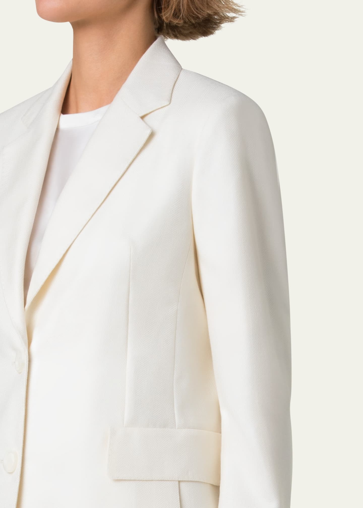 Akris Malik Cashmere-Silk Single-Breasted Jacket Image 5 of 5