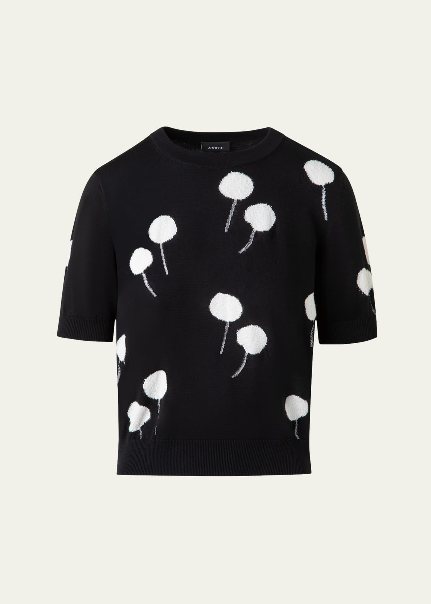 Akris Windflower Short-Sleeve Cotton Sweater Image 1 of 5