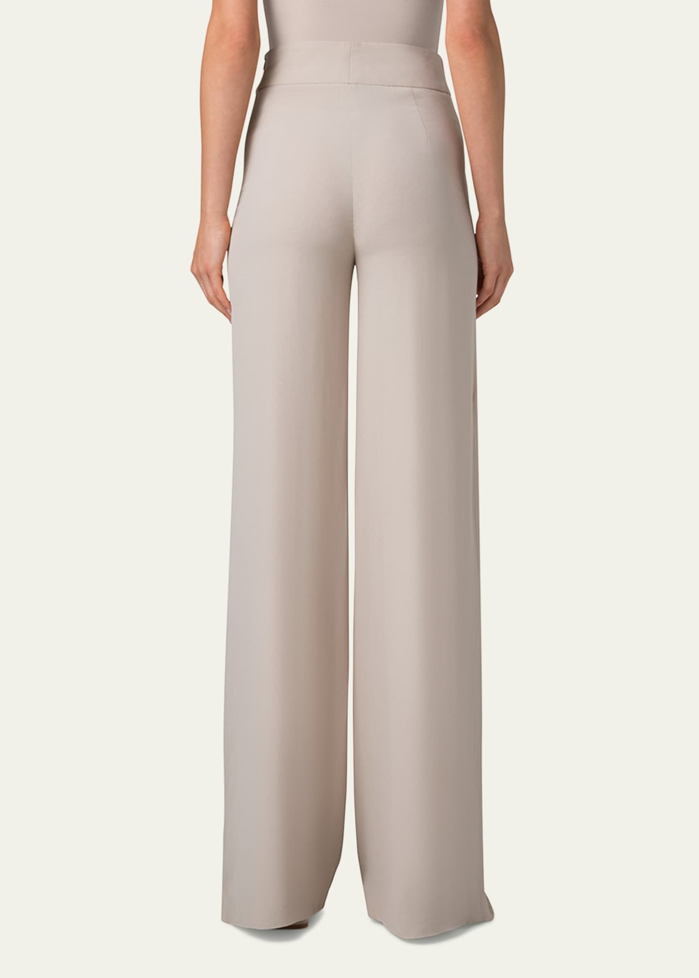Akris Fellia Silk Georgette Wide-Leg Slit Pants Image 3 of 5