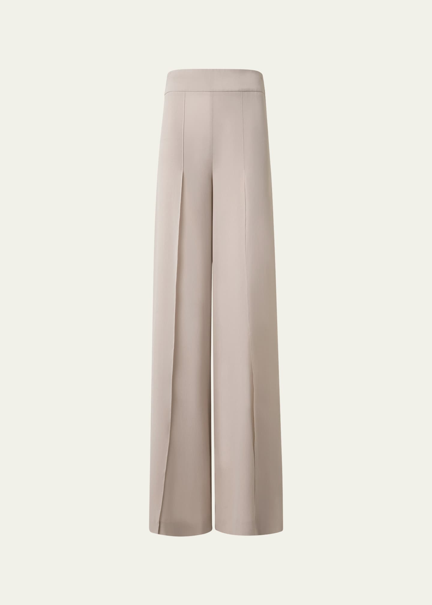 Akris Fellia Silk Georgette Wide-Leg Slit Pants Image 1 of 5