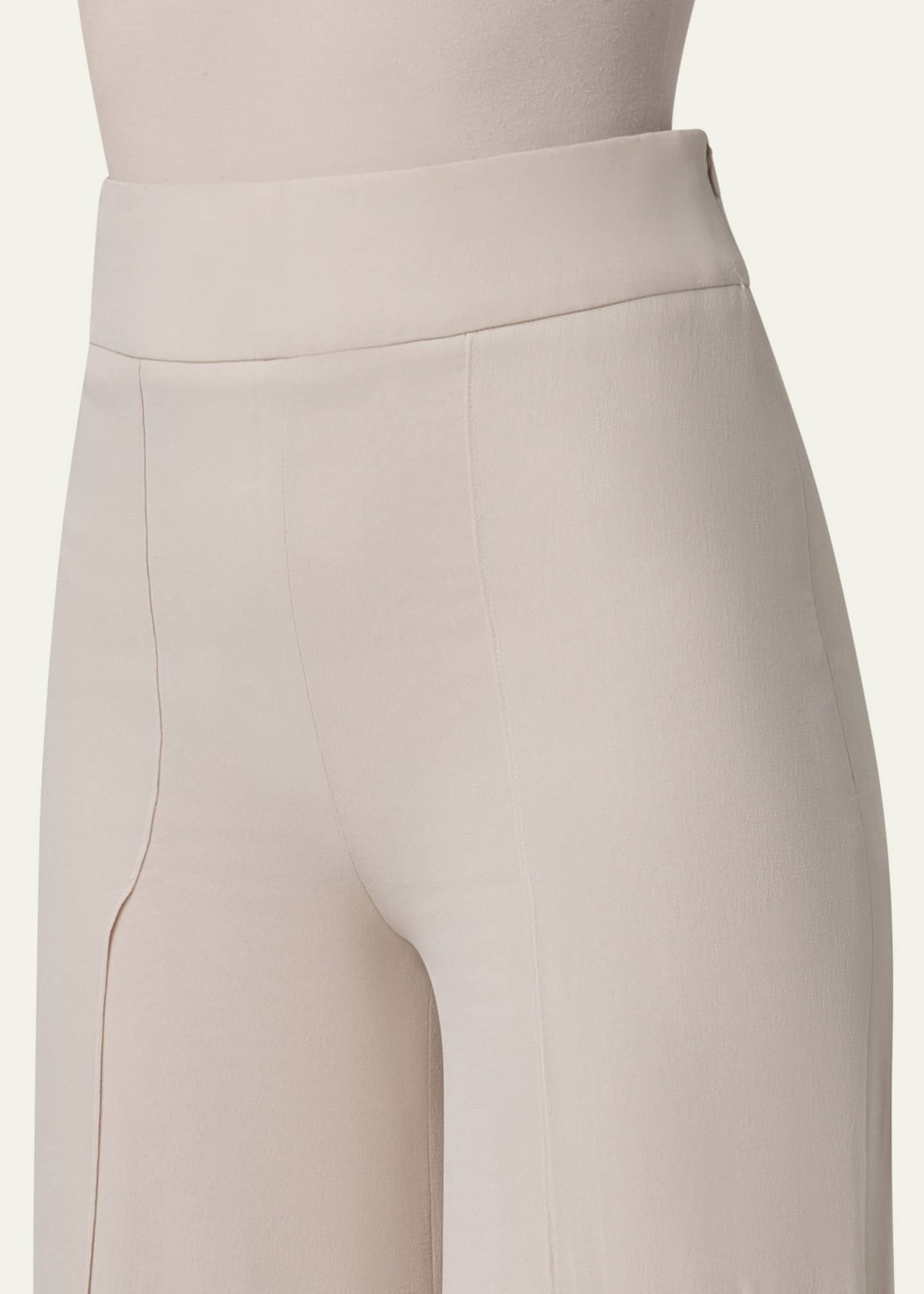 Akris Fellia Silk Georgette Wide-Leg Slit Pants Image 5 of 5