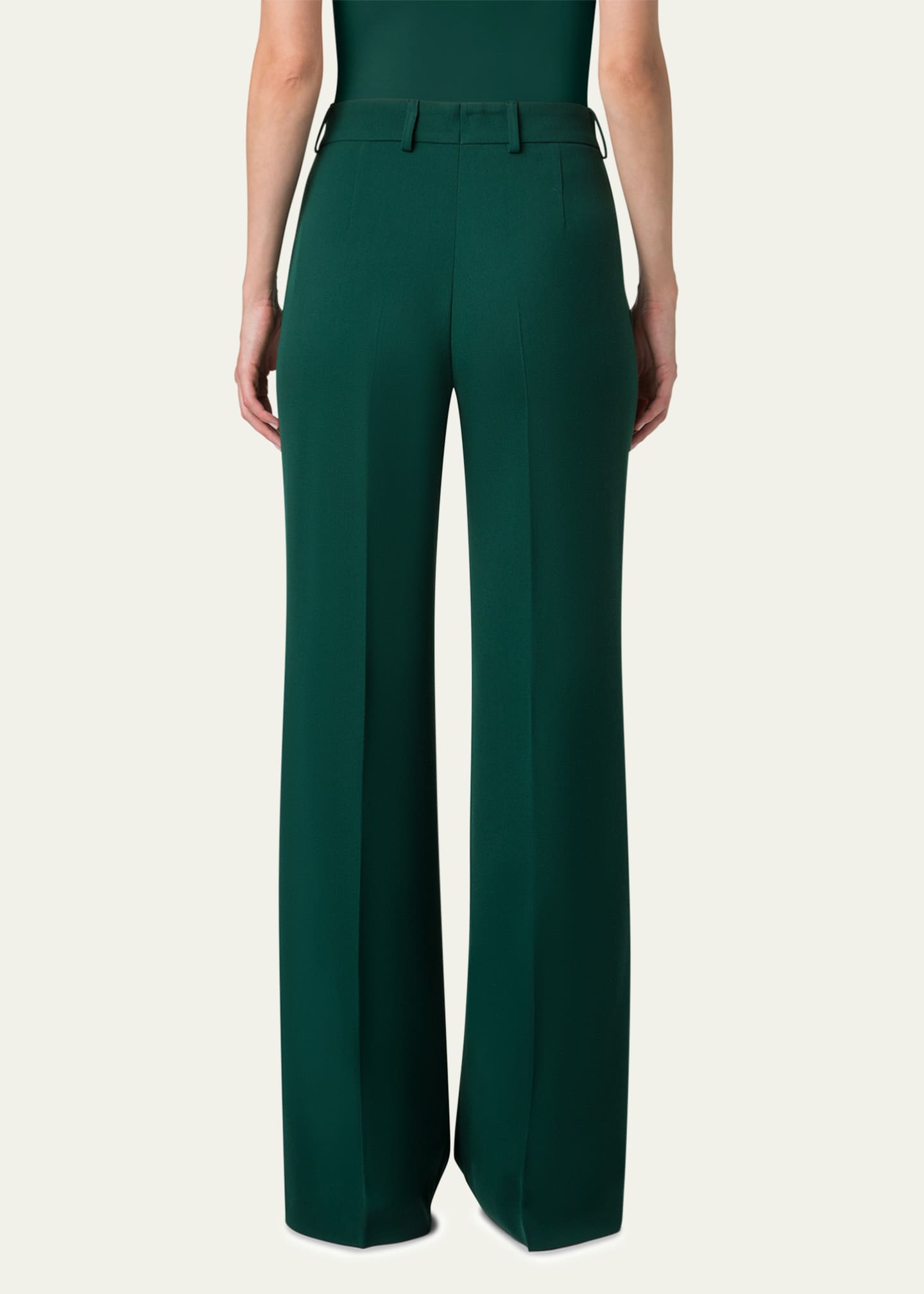 Akris Florine Wide Leg Wool Crepe Pants Image 3 of 5
