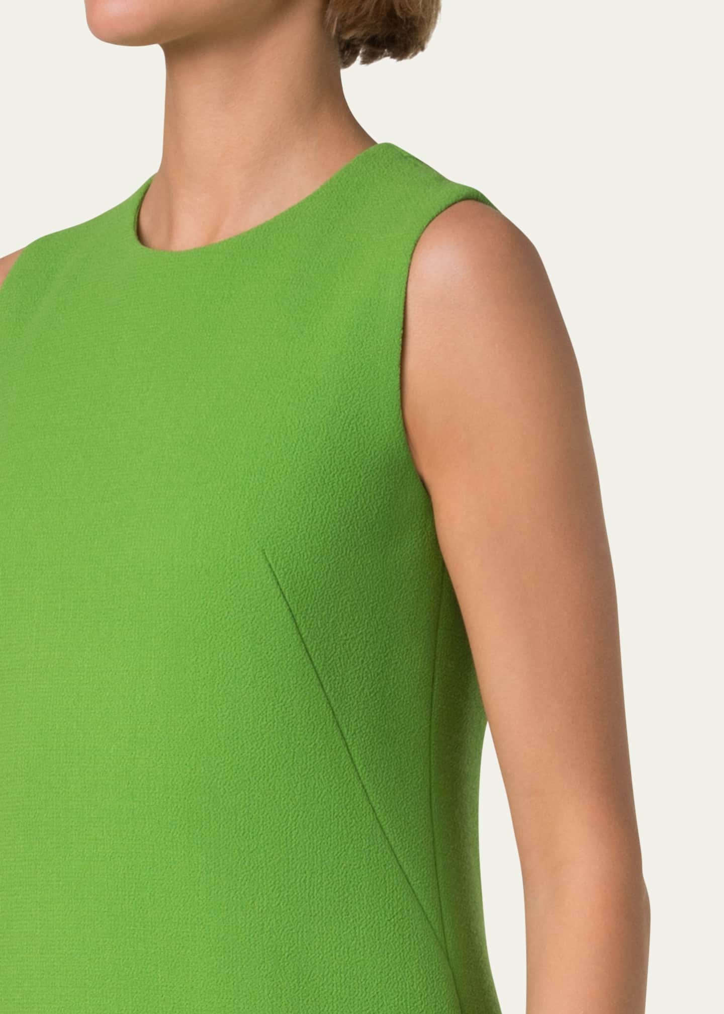 Akris Sleeveless Wool Crepe Double-Face Sheath Dress Image 5 of 5
