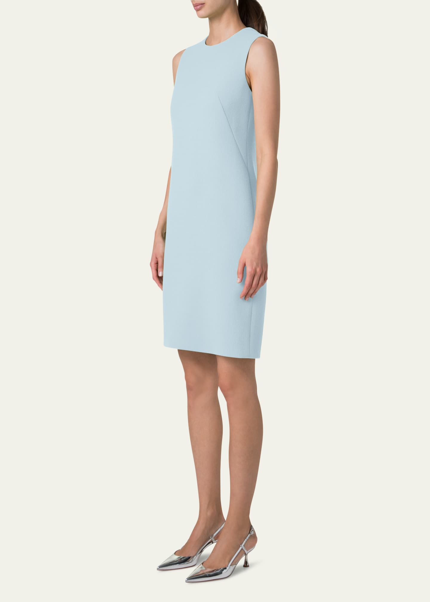 Akris Sleeveless Wool Crepe Double-Face Sheath Dress Image 4 of 5