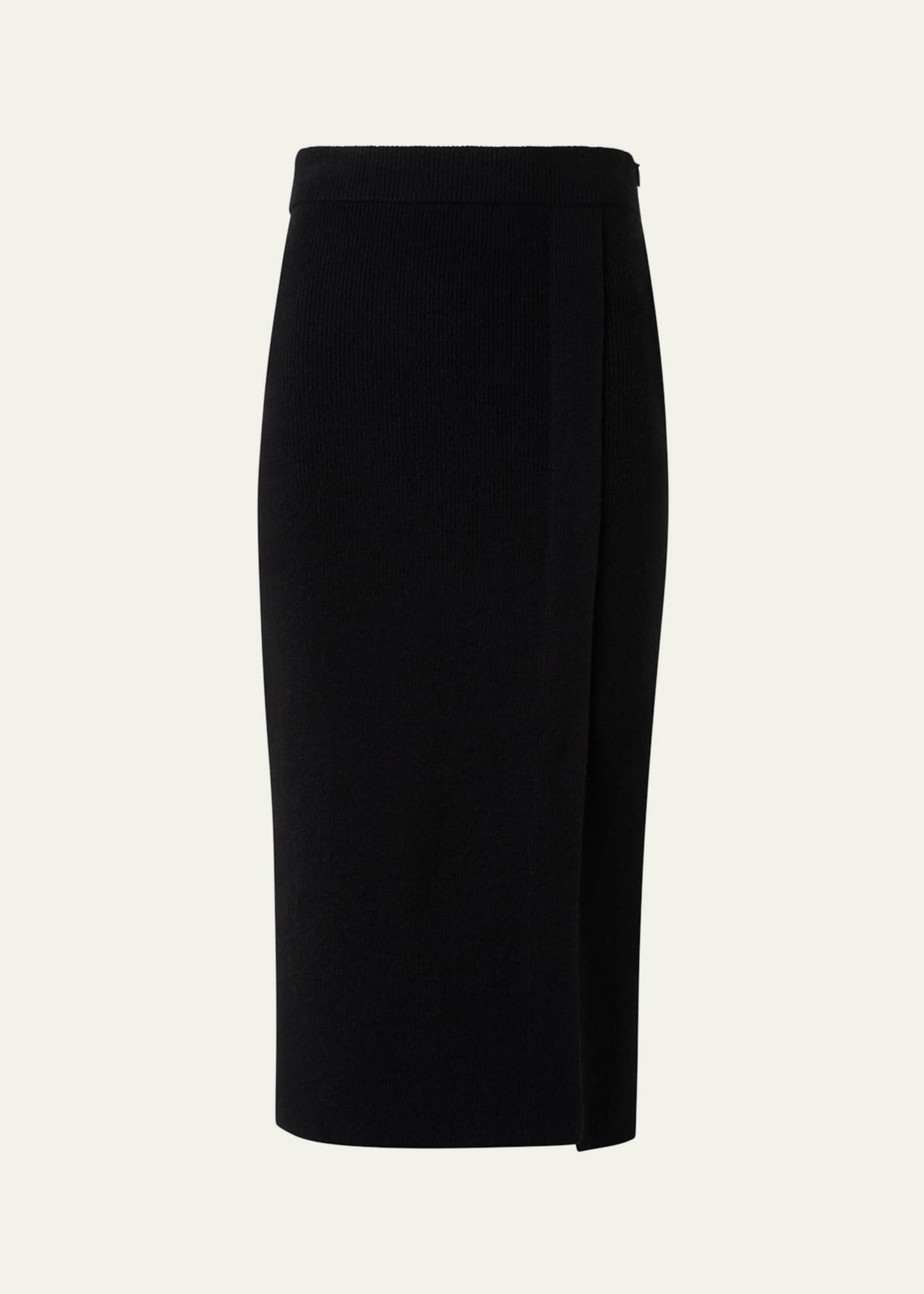 Akris Ribbed Cashmere Midi Tube Skirt Image 1 of 5