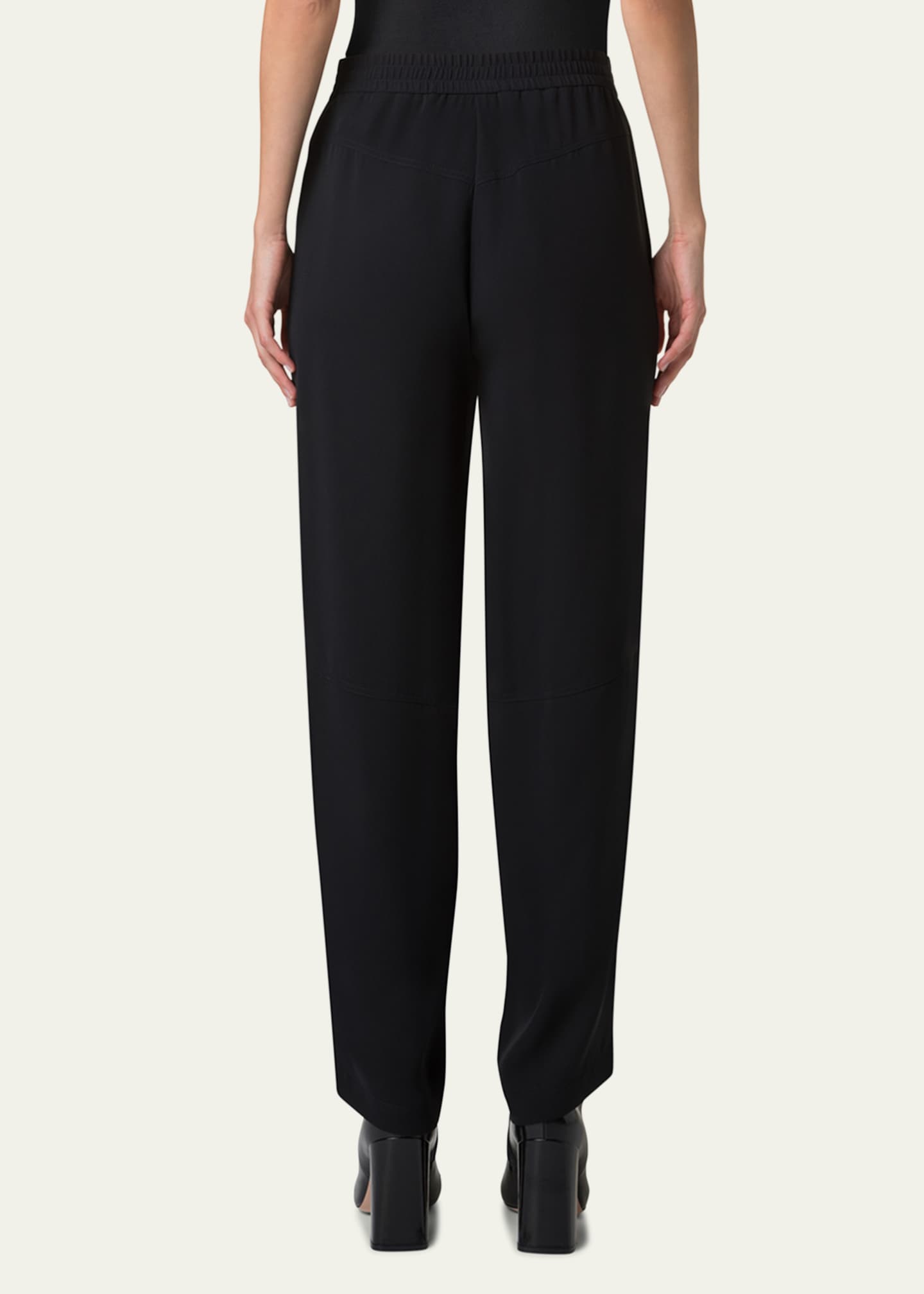 Akris Chrissa Drawstring Tapered Leg Silk Pants Image 3 of 5