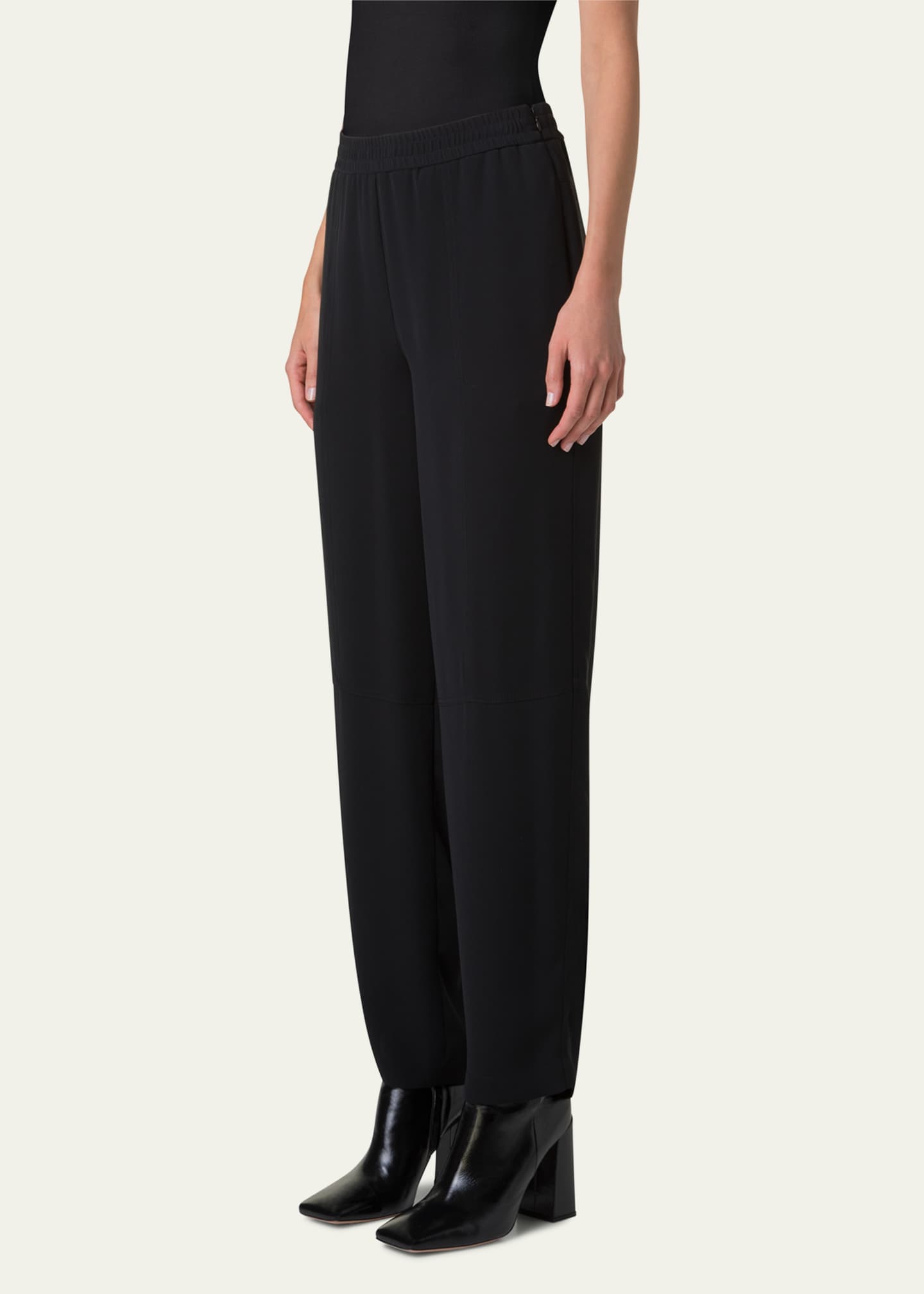 Akris Chrissa Drawstring Tapered Leg Silk Pants Image 4 of 5