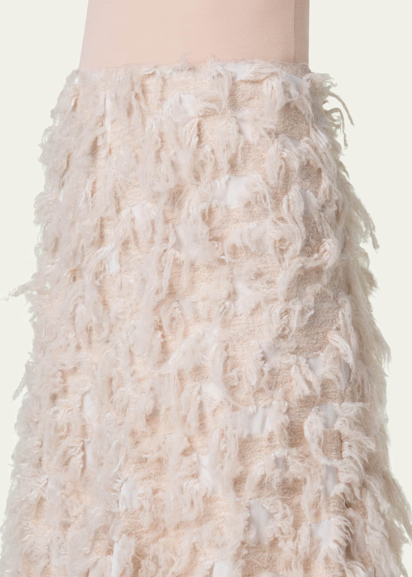3-D Jacquard Wool Midi Skirt - Thumbnail 5