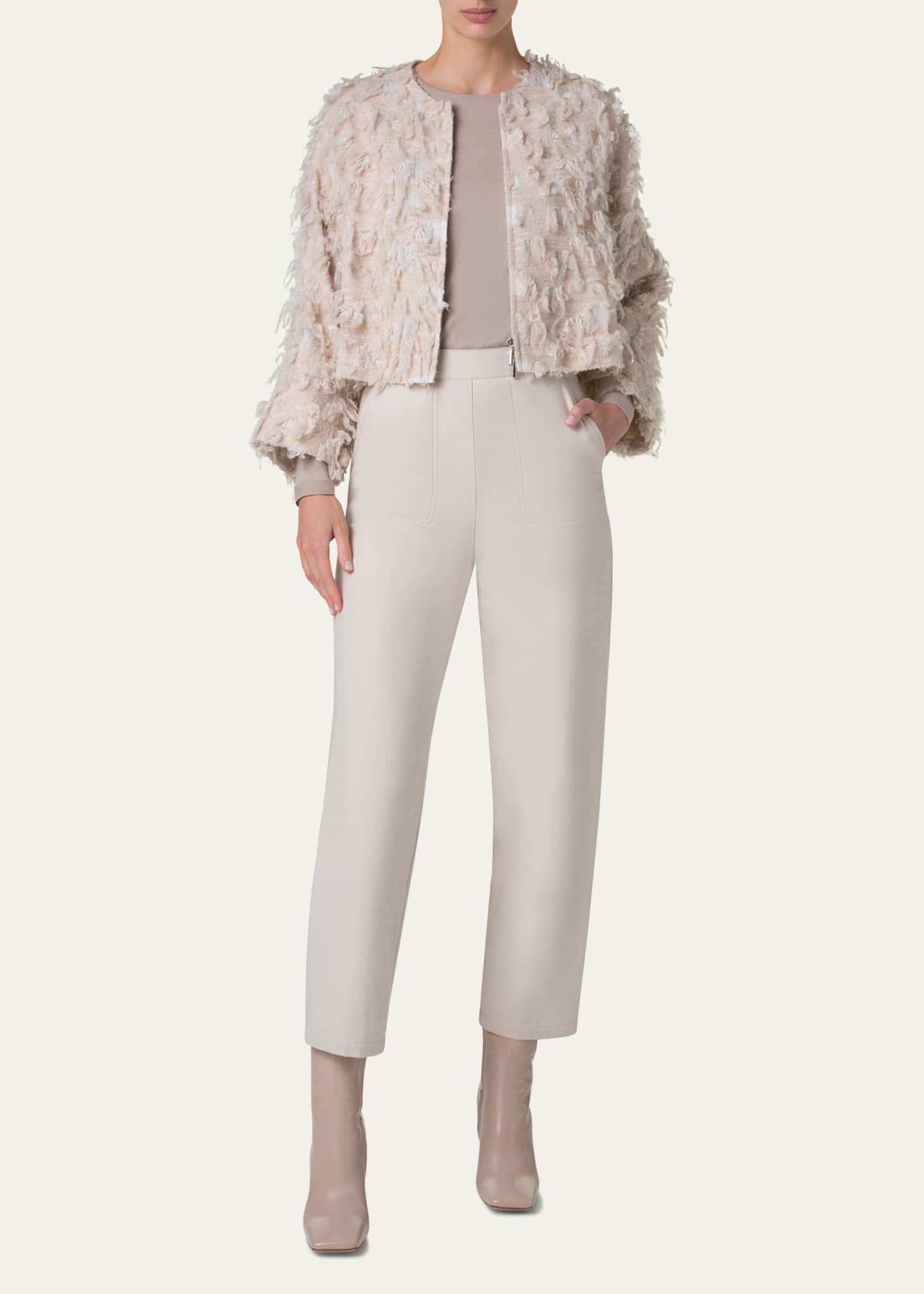 Akris Alida Short 3D Jacquard Wool-Blend Jacket Image 2 of 5