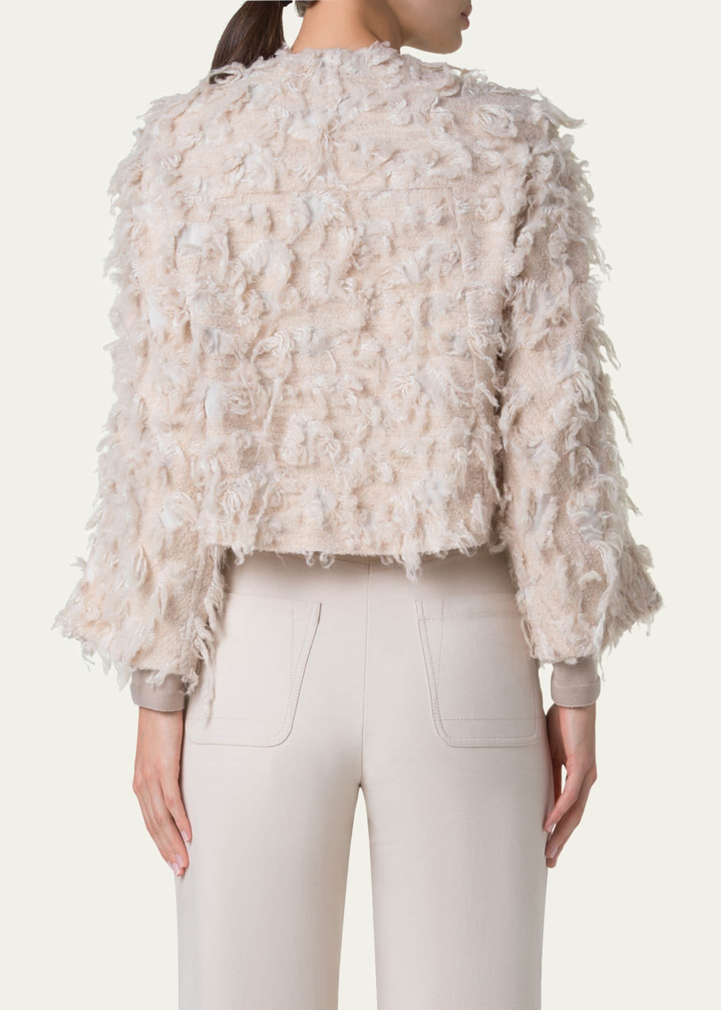 Akris Alida Short 3D Jacquard Wool-Blend Jacket Image 3 of 5