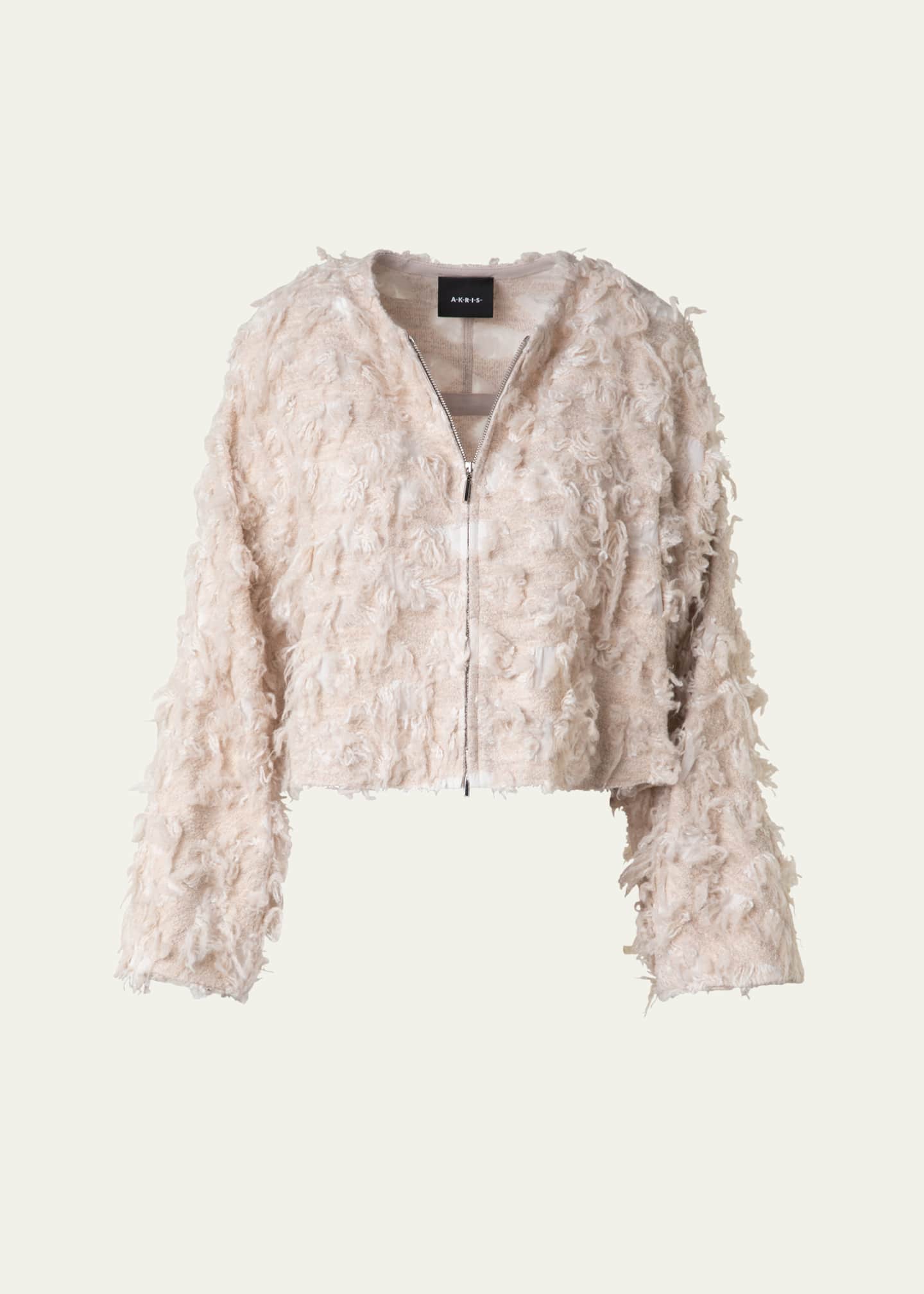Akris Alida Short 3D Jacquard Wool-Blend Jacket Image 1 of 5