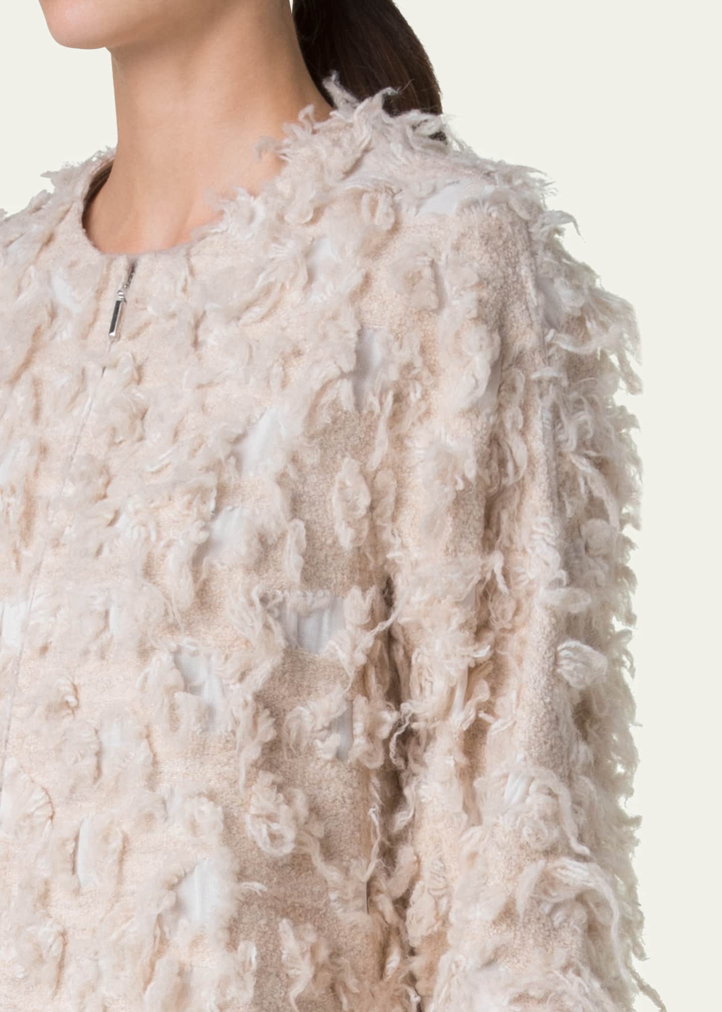 Akris Alida Short 3D Jacquard Wool-Blend Jacket Image 5 of 5