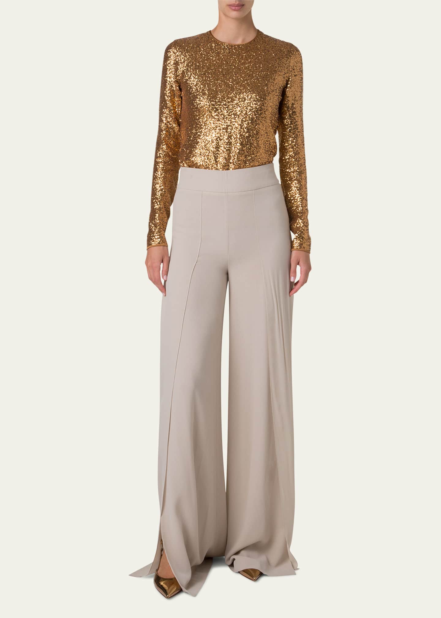 Akris Sequined Jersey Top Image 2 of 5