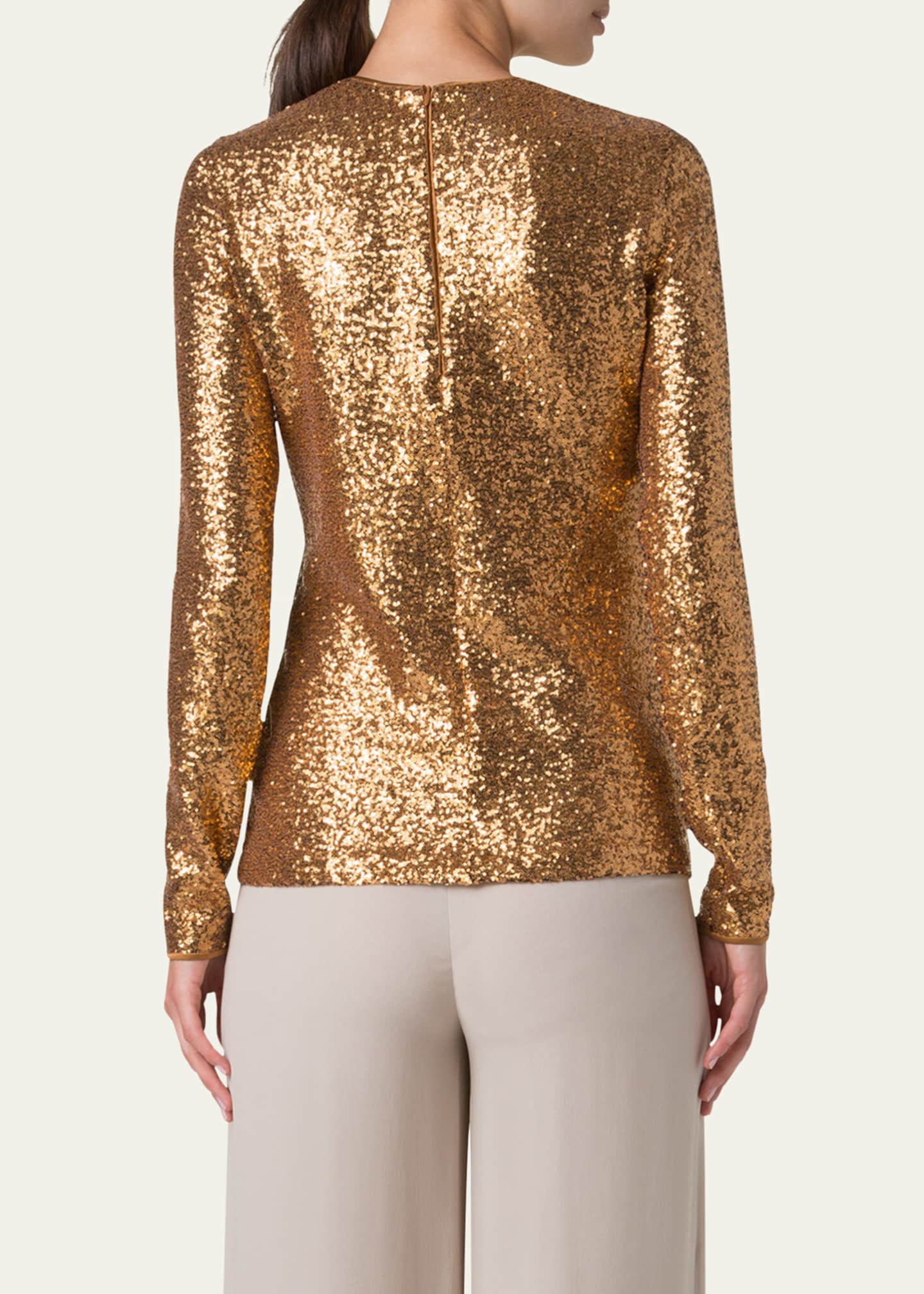 Akris Sequined Jersey Top Image 3 of 5