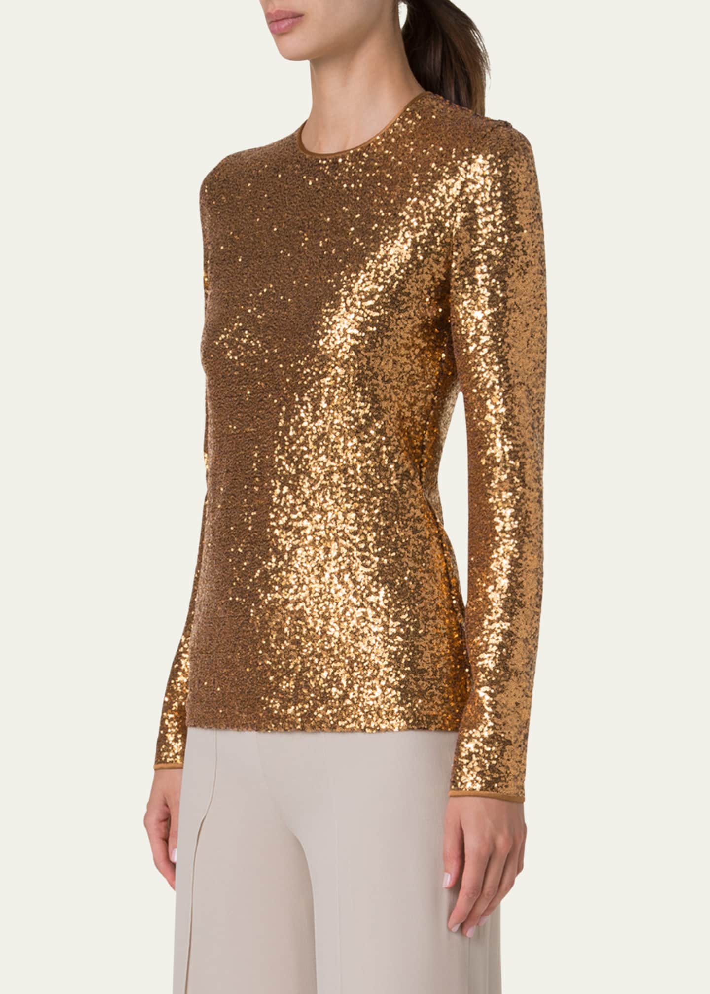 Akris Sequined Jersey Top Image 4 of 5