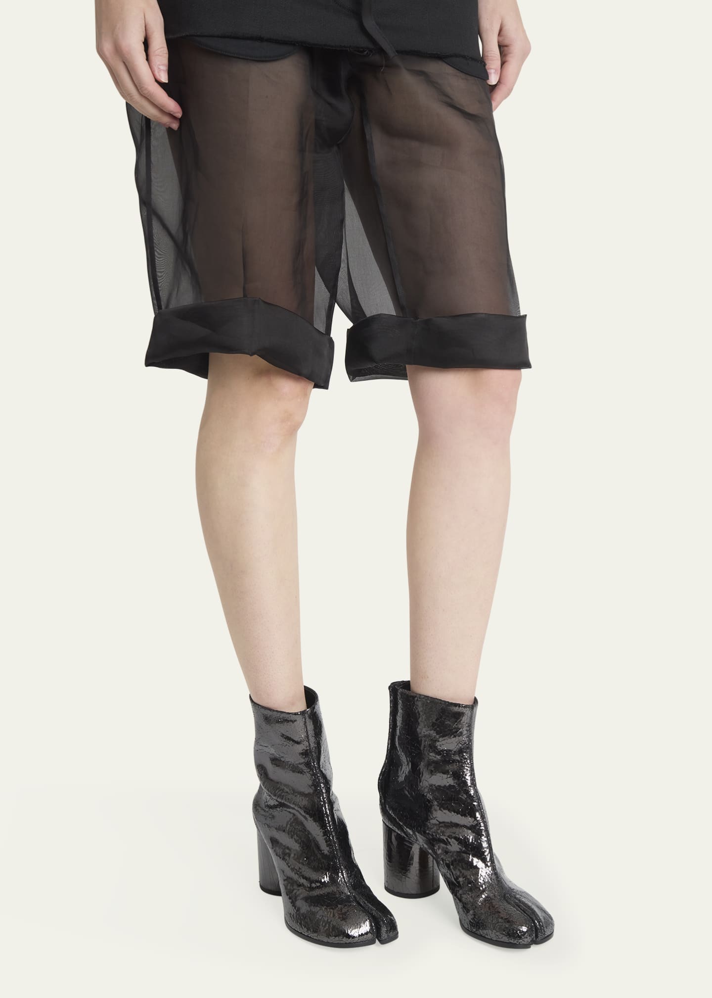 Maison margiela tabi leather ankle boots top