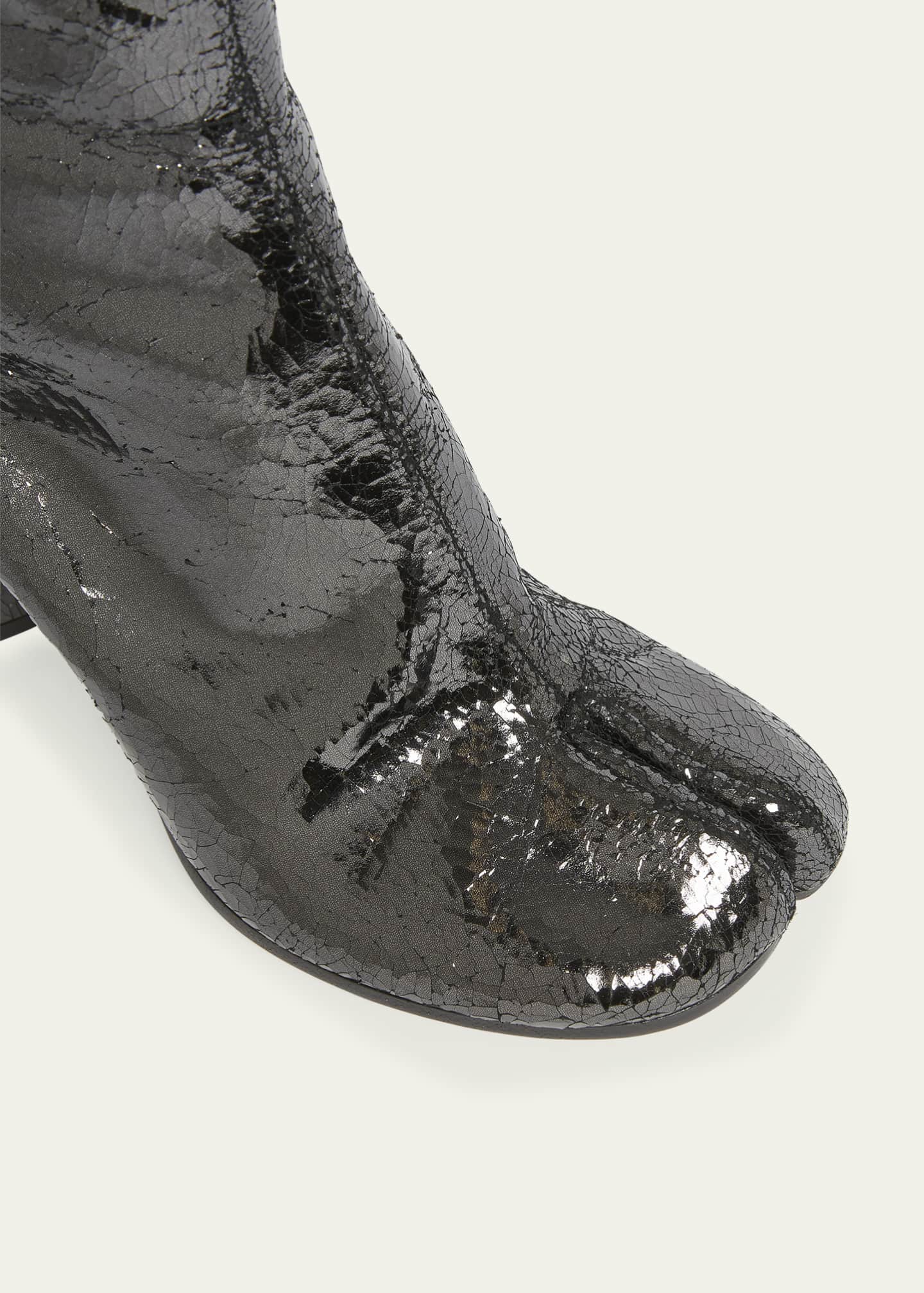 Maison Margiela Tabi Split-Toe Metallic Leather Ankle Boots