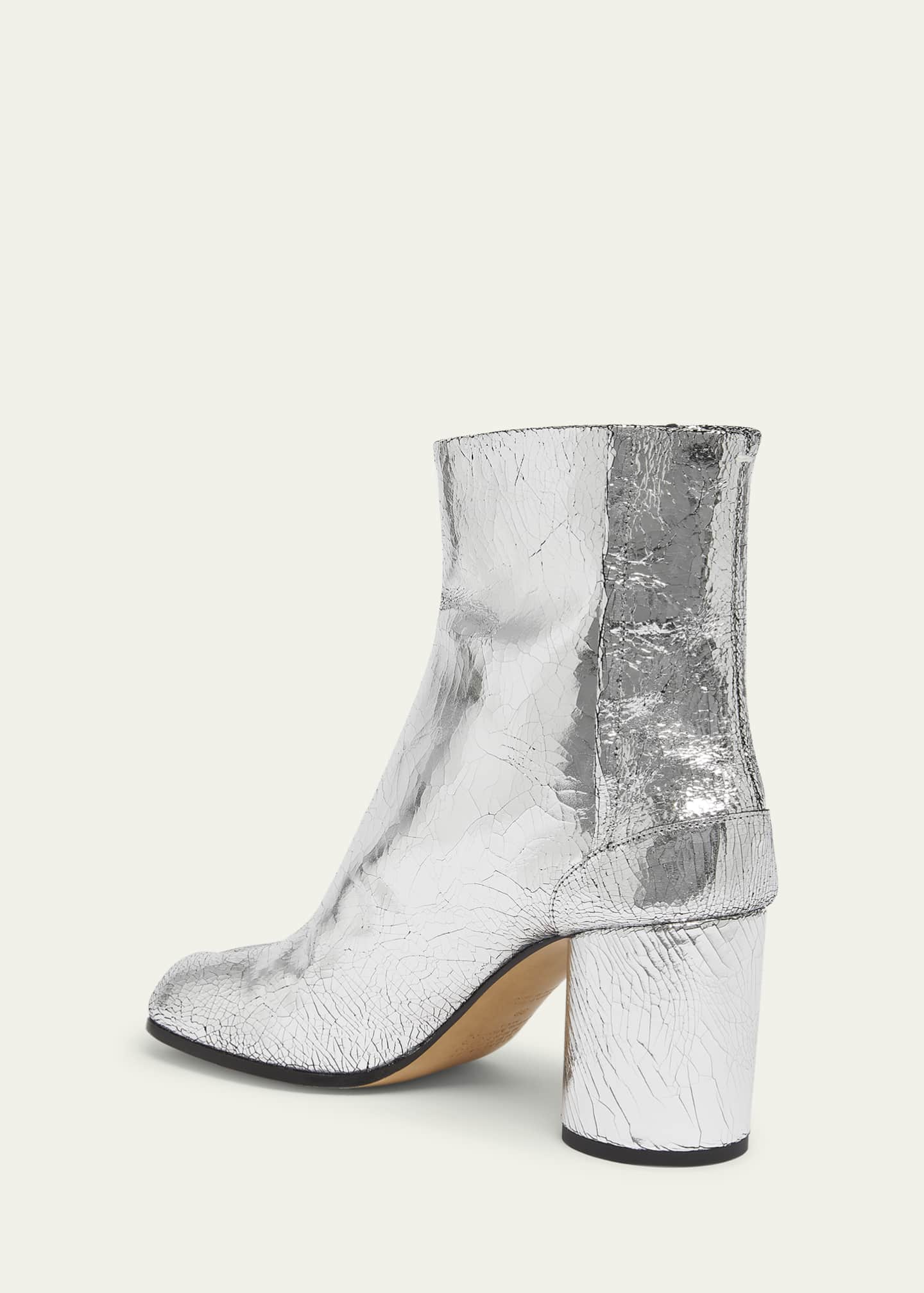 Maison Margiela Tabi Split-Toe Metallic Leather Ankle Boots Image 4 of 5