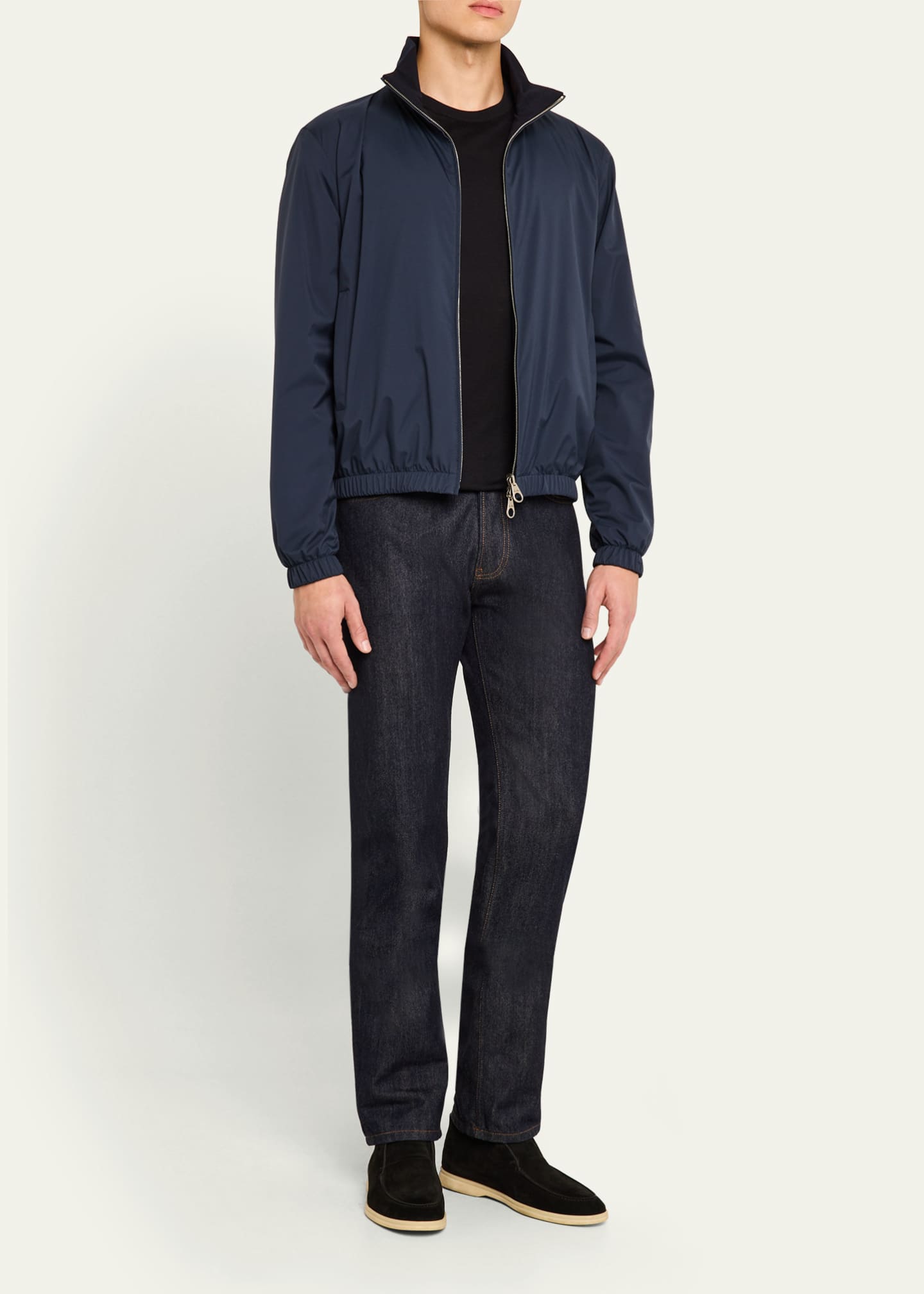 Loro Piana Men's Windmate Storm System Nylon Bomber Jacket Image 2 of 5