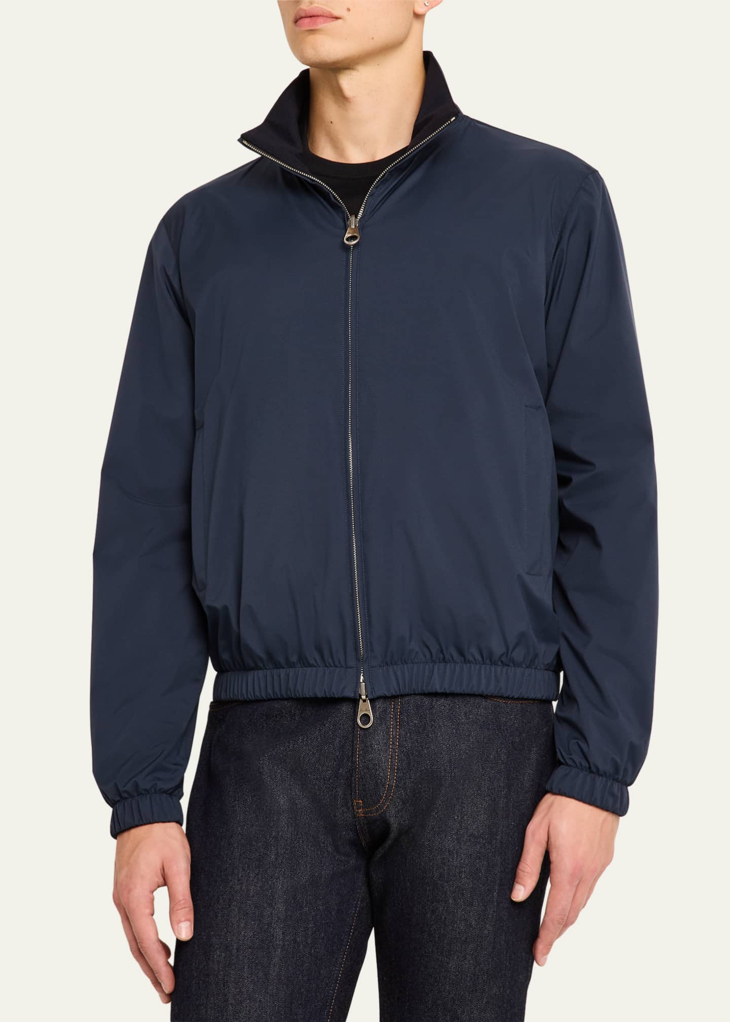 Loro Piana Men's Windmate Storm System Nylon Bomber Jacket Image 4 of 5